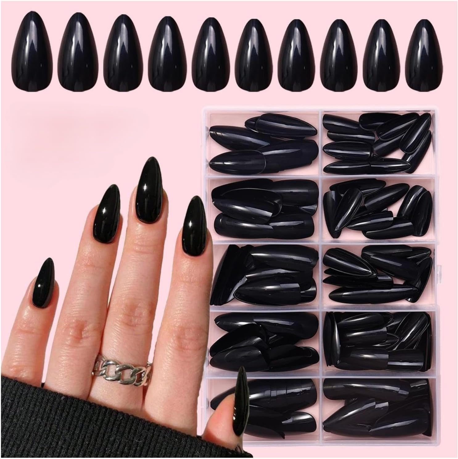 576Pc Short Press on Nails 24 Colours Glossy Squoval Fake Nails, Full Cover Acrylic Artificial Fingernails for Kids Girls Women &ndash; Quick At-Home Manicure Nail Tips Gel Artificial Fingernail