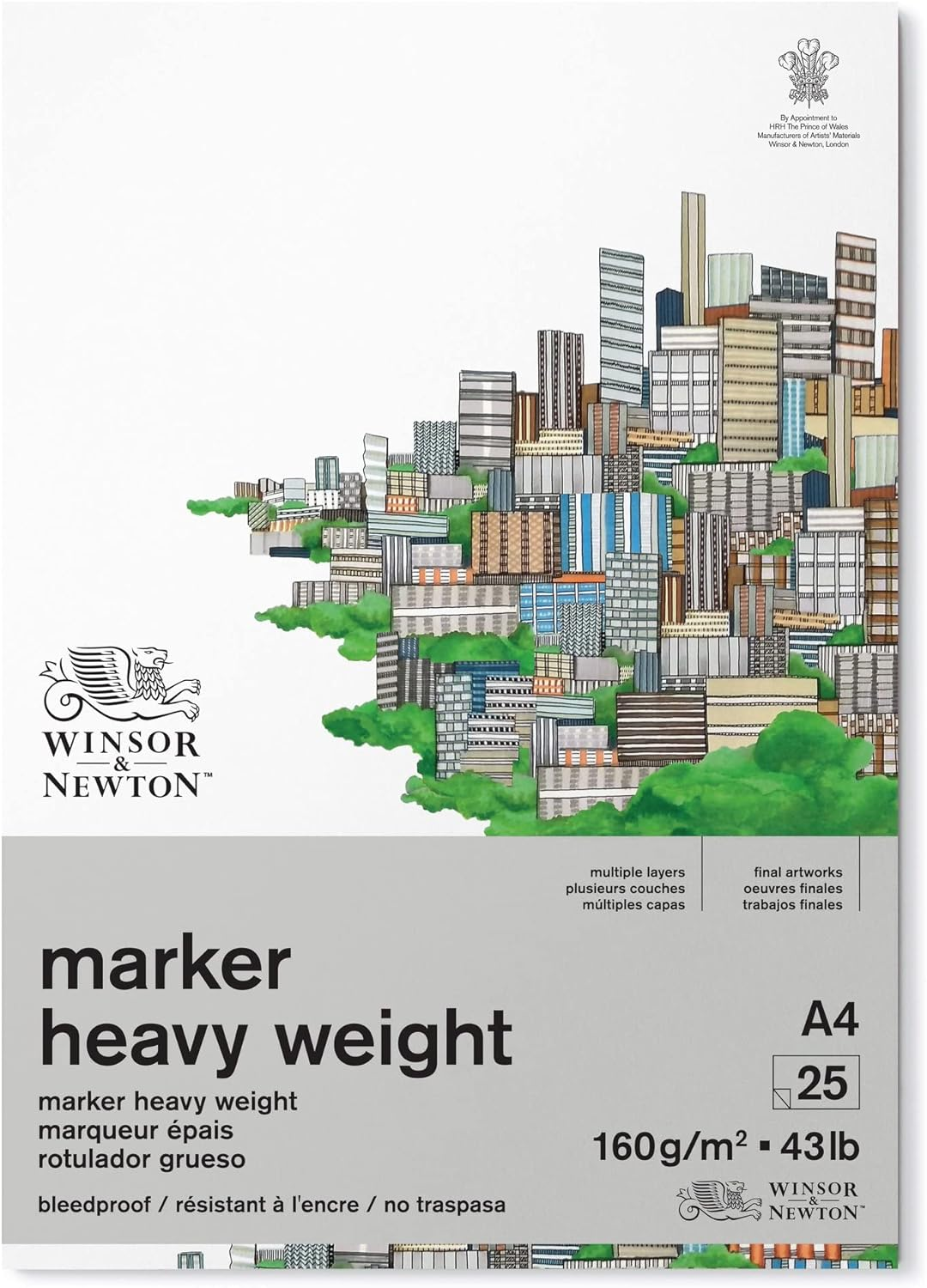 Winsor & Newton 6002007 Marker Paper, White, 27.9 X 35.6 Cm, 50 Sheets Pad, 75 G/M&sup2; image number 5