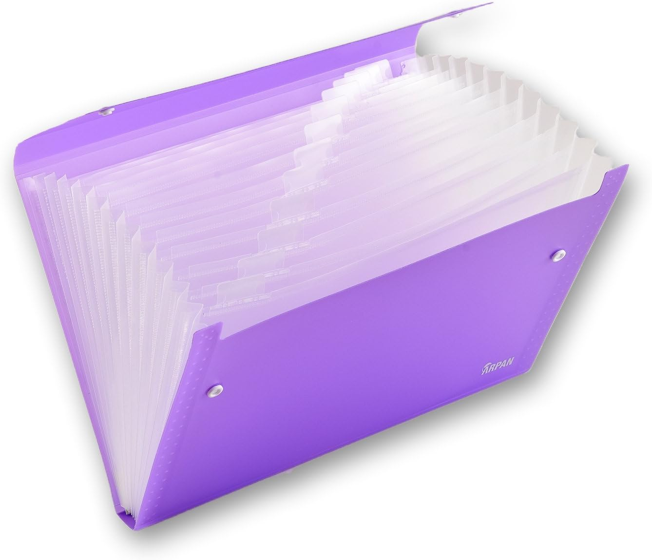 A4 Expanding File 13 Gusset Pocket Organiser Folder Wallet with Stud Wallet Stud Wallet Case (Purple) - Blue image number 3