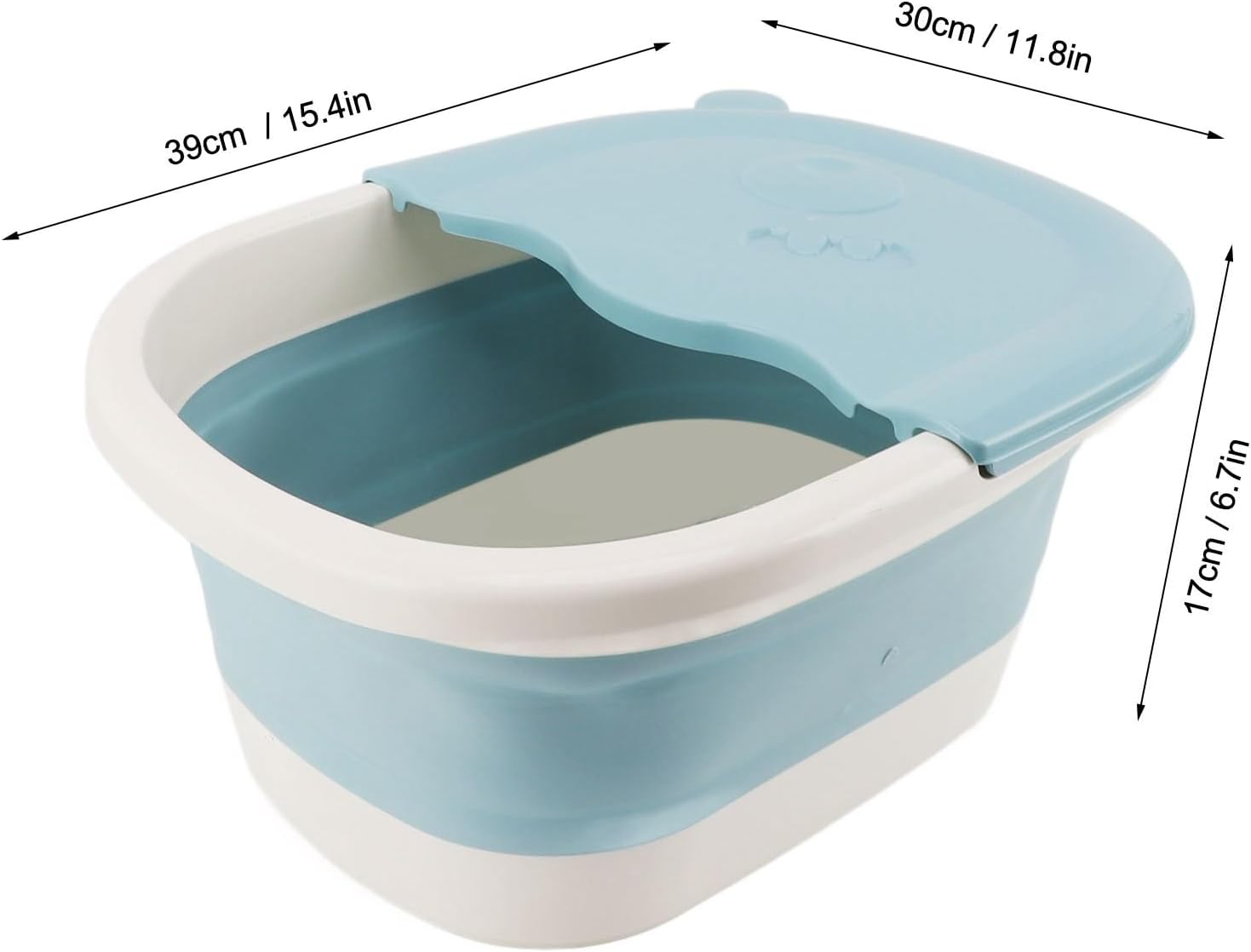 Collapsible Foot Bath Basin, Foot Soak Bucket, Foldable Feet Basin, Foot Soaking Bath Basin with Handle, Foot Soak Tub for Dry Cracked Feet, Pedicure Foot Soak, Home Spa - Blue image number 5