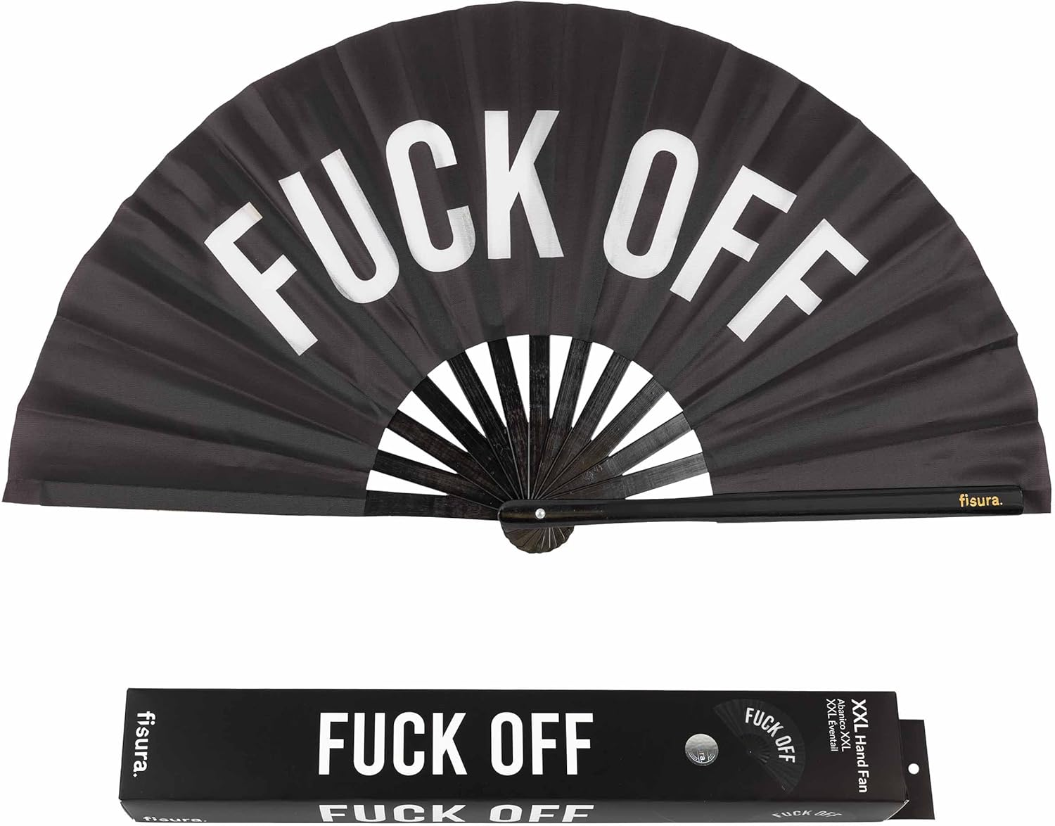 Fisura Large Folding Fan Original Fan with Large Lettering XXL Compartments Foldable Bamboo Fan 64 X 33 Cm (Hot, Pink)