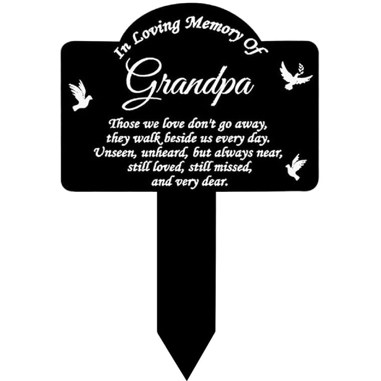Knvss Cemetery Decorations for Grave Metal Grave Memorial Decorations Stake Plaque Grave Markers Outdoor Waterproof (Memory of Grandpa) image number 1