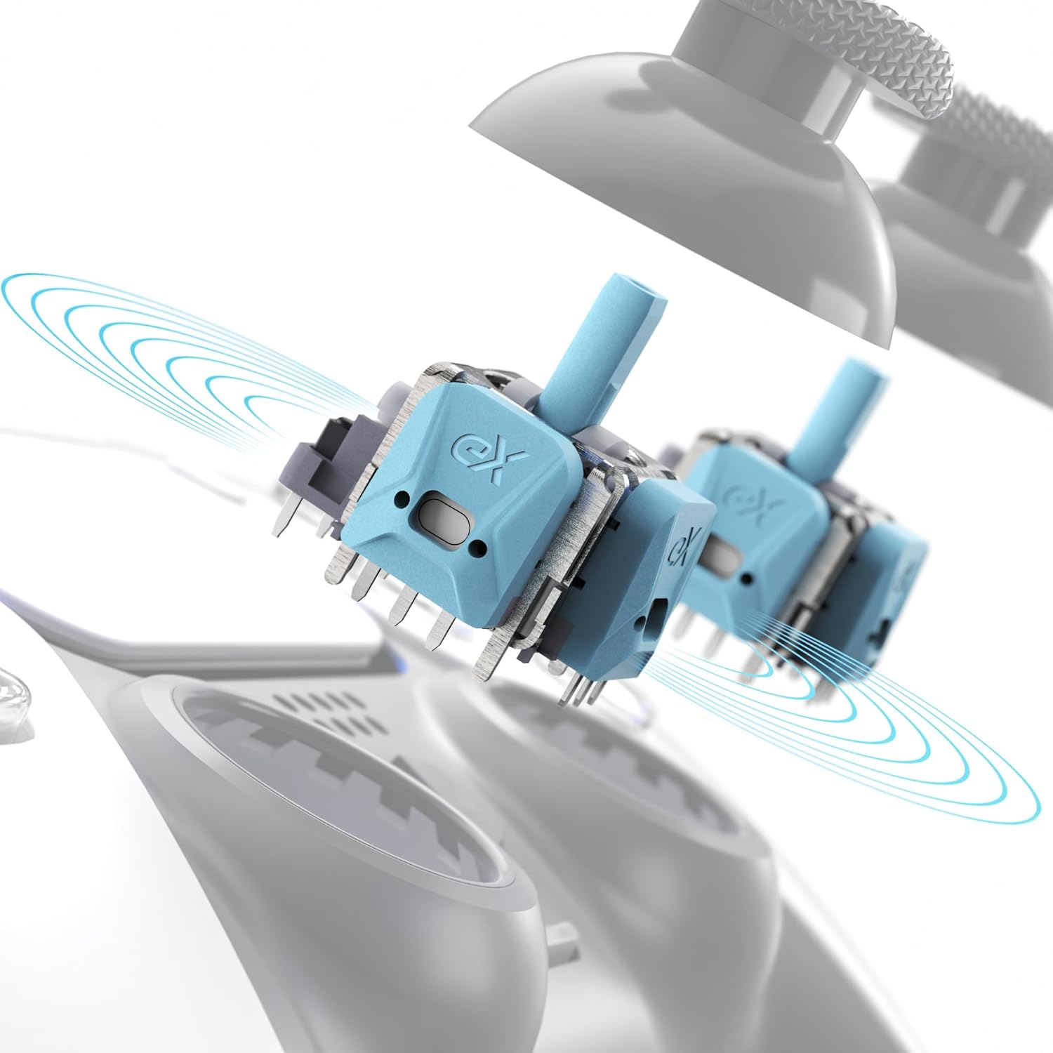 Extremerate Exhall Digital Calibrable Hall Effect Thumbstick Kit for PS5 Controller, Replacement 3D Joystick Analog Stick Sensor Module Kit for PS5 Controller with Calibrate FPC Board - Purple 120Gf