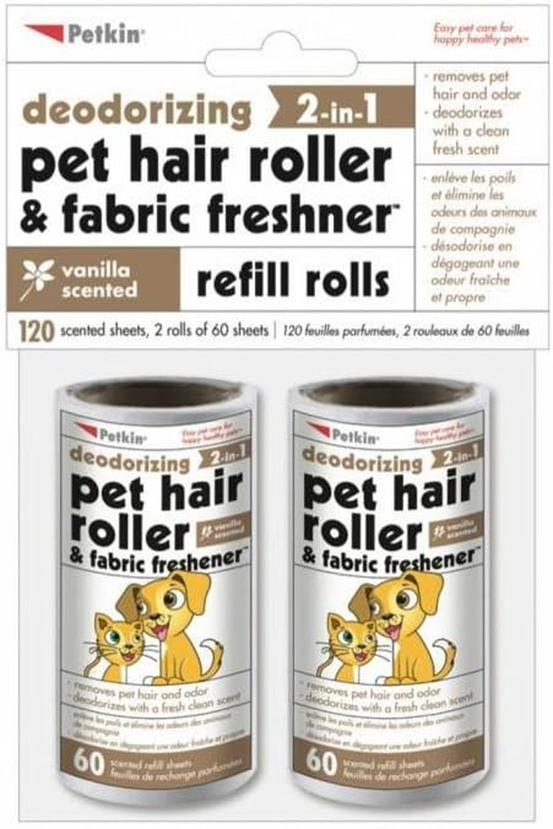 Petkin Pet Hair Roller and Fabric Freshener, 120 Count