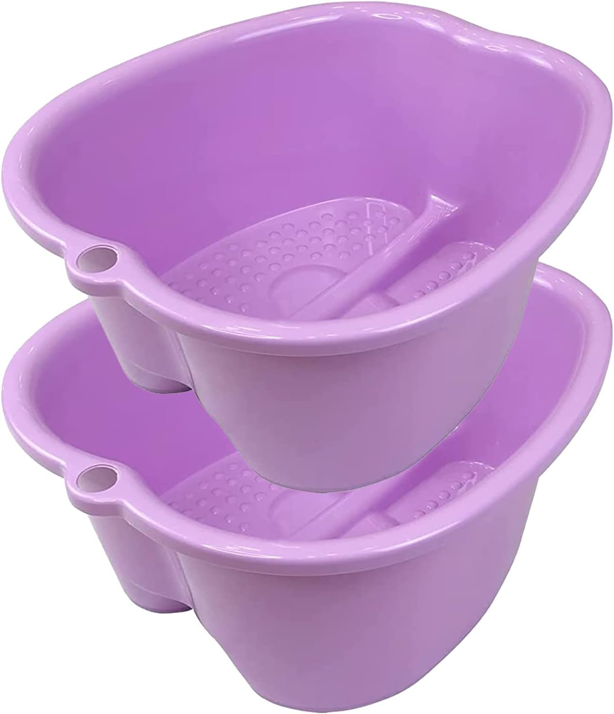 2 Pcs Foot Soaking Bath Basin - Large Foot Soaking Tub Foot Bath Spa Wash Basin Foot Bucket Foot Soaking Tub Feet at Home (Purple/Black)