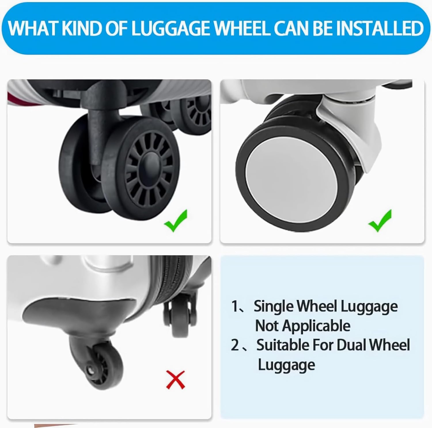 16 Luggage Wheel Protection Covers, Noise-Proof Glider Protection, Rubber Wheel Covers for Luggage Double-Wheel Office Chairs, Dust and Scratch Noise Reduction image number 4