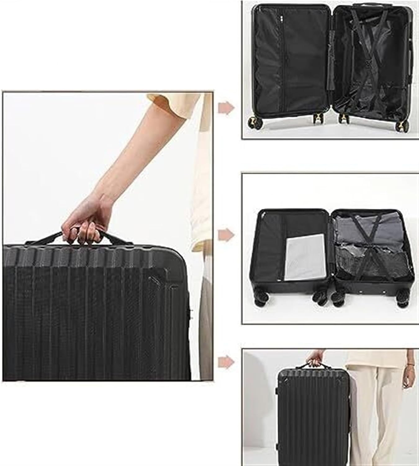 ANIIC Luggage Suitcases with Wheels Suitcase with Spinner Wheels Hardshell Lightweight Rolling for Business Travel Suitcase Suitcase Spinner Luggages (Color : White, Size : 28In)