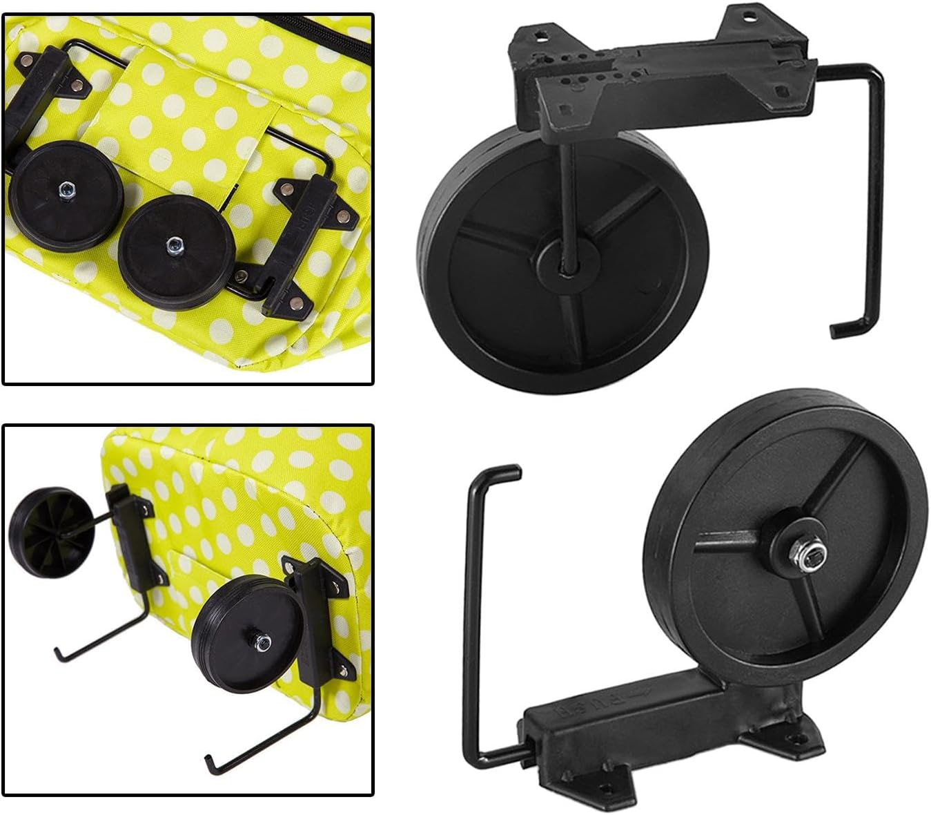 TTETTZ 2Pcs Luggage Suitcase Wheels Luggage Wheels Black Durable Repair Folding Caster Wheels for Luggage Box Travelling Bag Parts image number 6