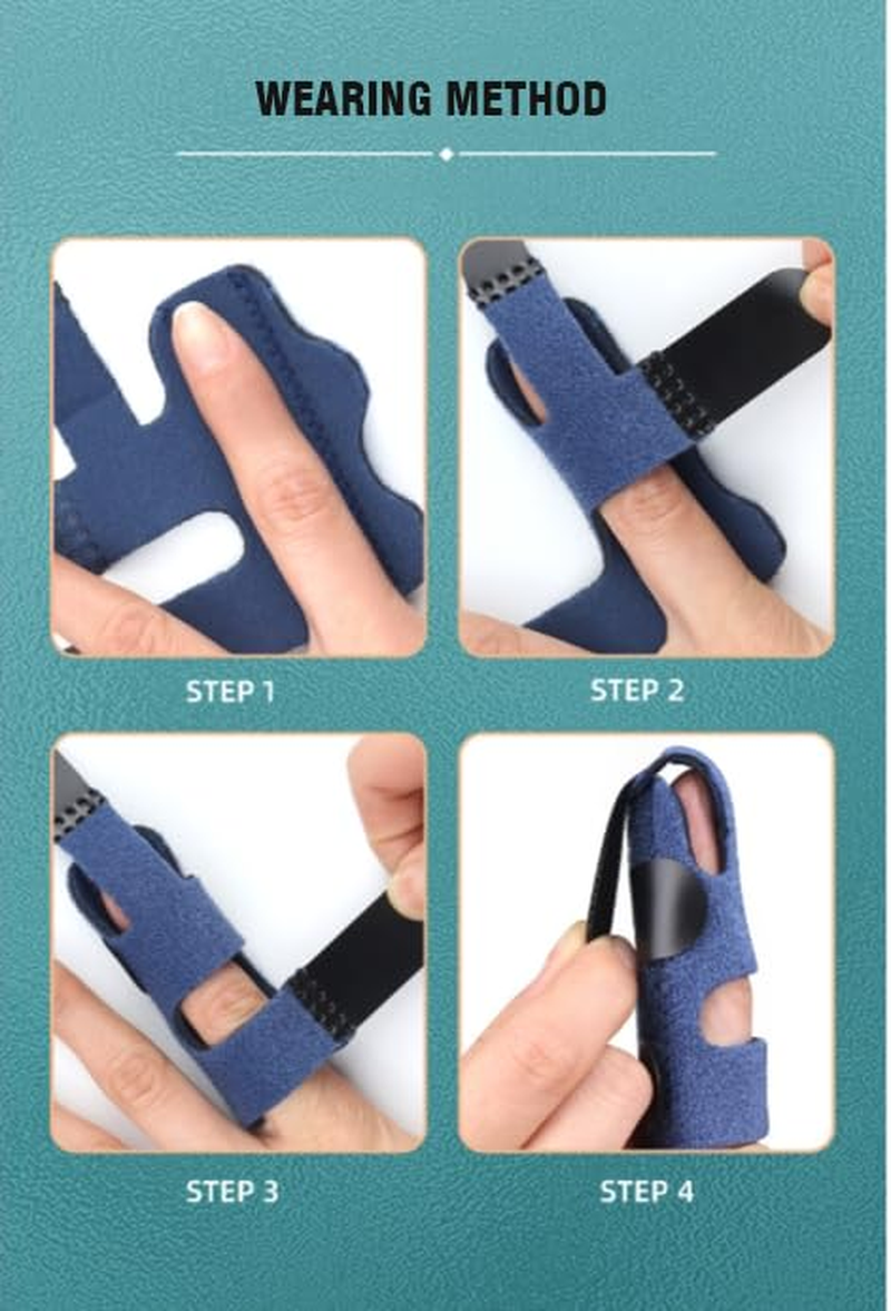 Trigger Finger Splint,Finger Brace for Arthritis 4 Pcs Trigger Finger Brace Support Broken Finger with 3 Adjustable Fixing Belt Fits for Straightening, Index, Middle, & Ring Finger Pain(4 Colors) image number 2