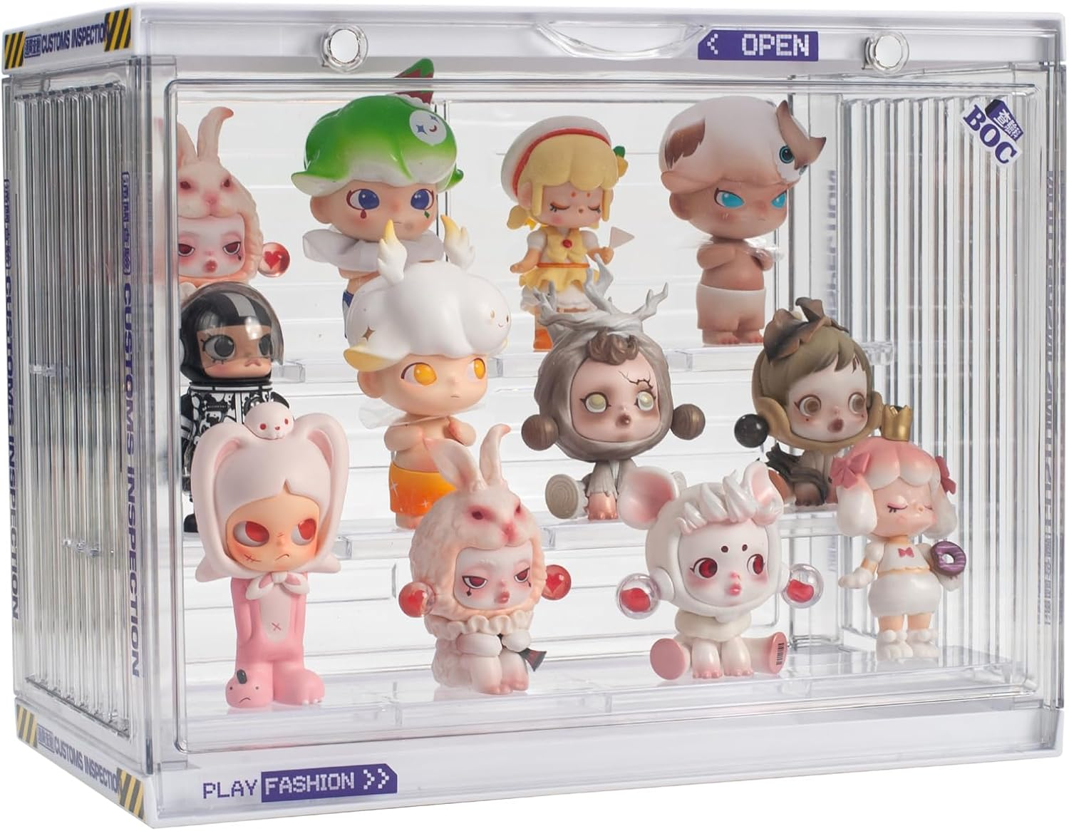 Clear Display Case for Figures, 3 Tiers Adjustable Acrylic Display Box Stand with Magnetic Door, Hobby Display Case, Clear, 1 Pack image number 2