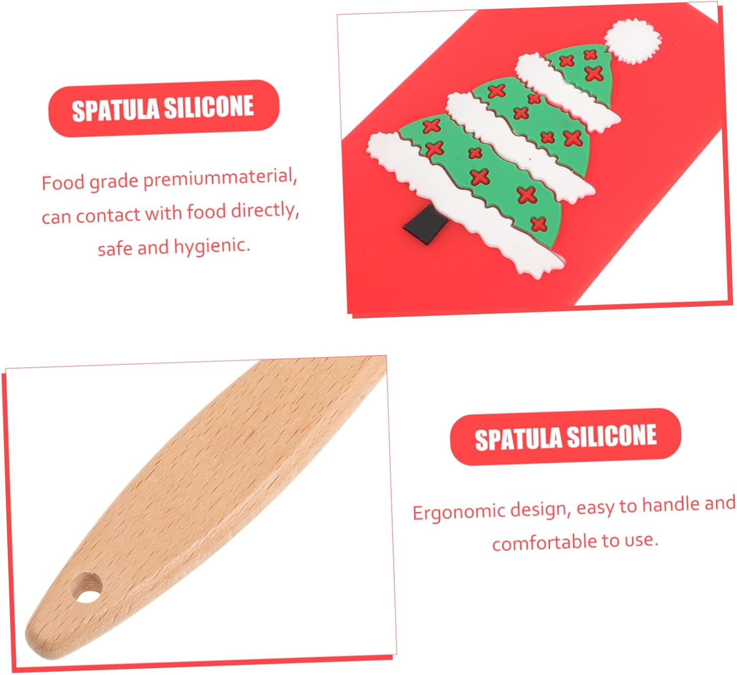 Cake Butter Spatula Handle Adorable Kitchen Gadget for Baking Silicone Spatula for Mixing and Spreading for Christmas and Housewarming image number 2