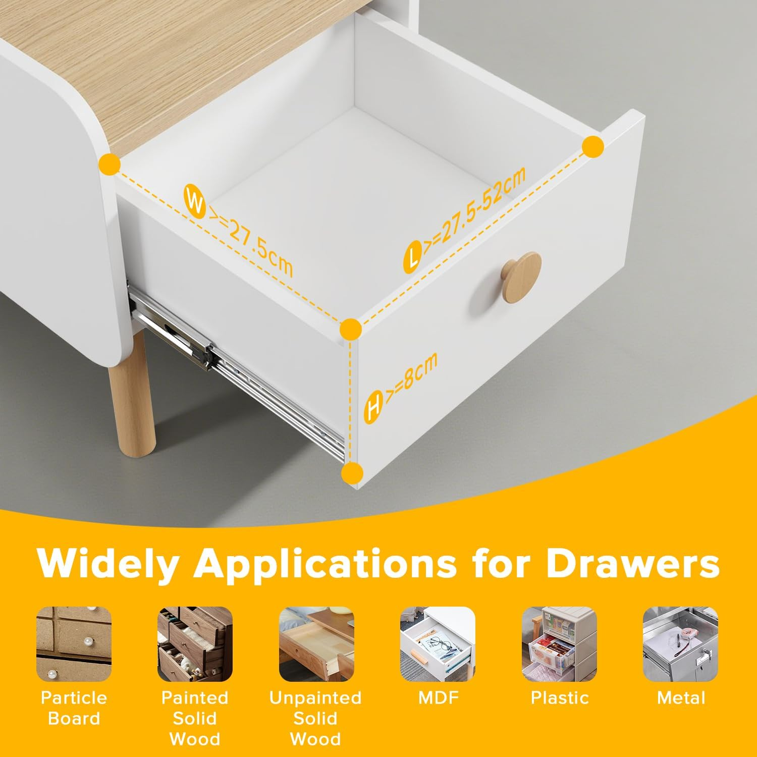 Yakiter Drawer Dividers, 8 Pack 27.5&ndash;52Cm Adjustable Clear Drawer Organisers, 8Cm High Drawers Separators for Clothes, Kitchen Utensils, Bathroom & Office Organization Storage (8) image number 5