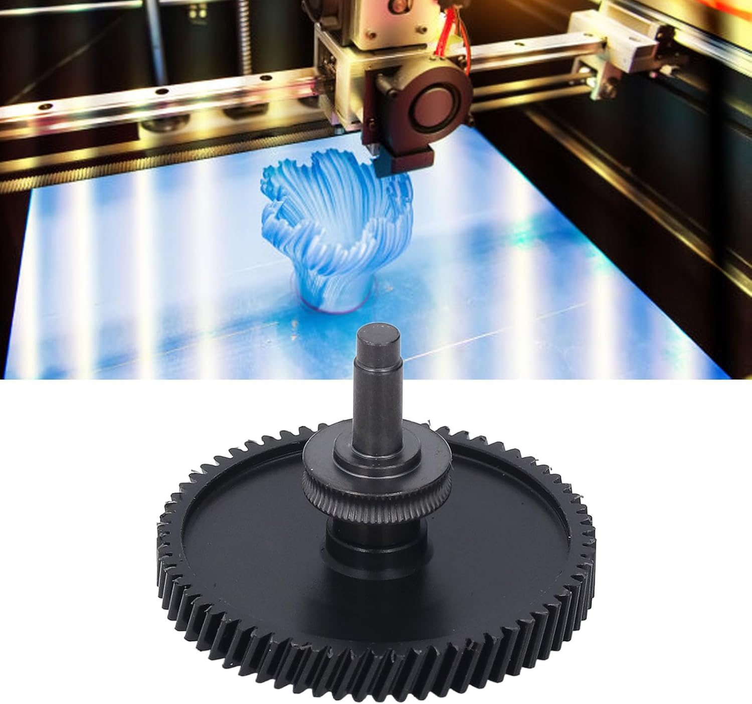 Hardened Steel Extruder Gear Assembly with Integrated Shaft Design, Knurled Appearance, Aluminum Handle, Nano Coated Gear, for Lab A1, A1 Mini 3D Printer Accessories image number 1