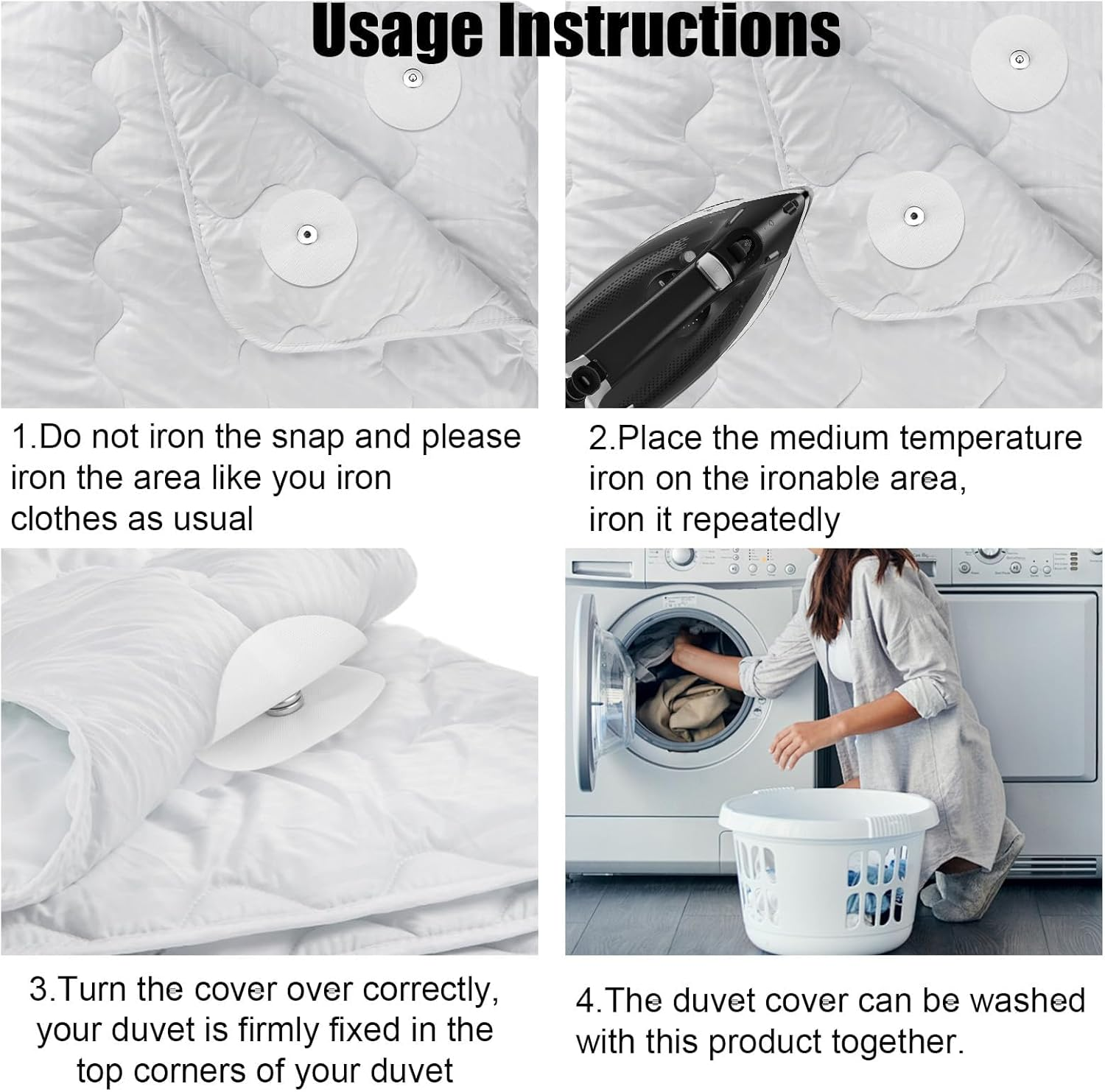 Duvet Snaps to Hold Comforter, Metal Duvet Clips Duvet Fasteners Iron on Duvet Snaps Comforter Fasteners Prevent Duvet from Shifting in the Quilt Cover (15)