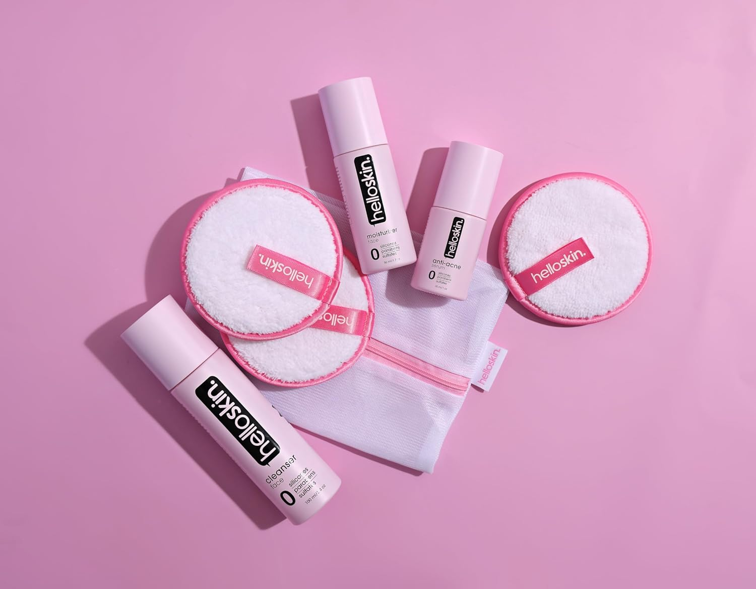 Helloskin Makeup Remover Puffs (3 PACK) | Dual-Sided Reusable Makeup Remover & Exfoliating Pads | Eco-Friendly Face Scrubber for Women | Skincare Puffs for All Skin Types | Gentle & Effective image number 1