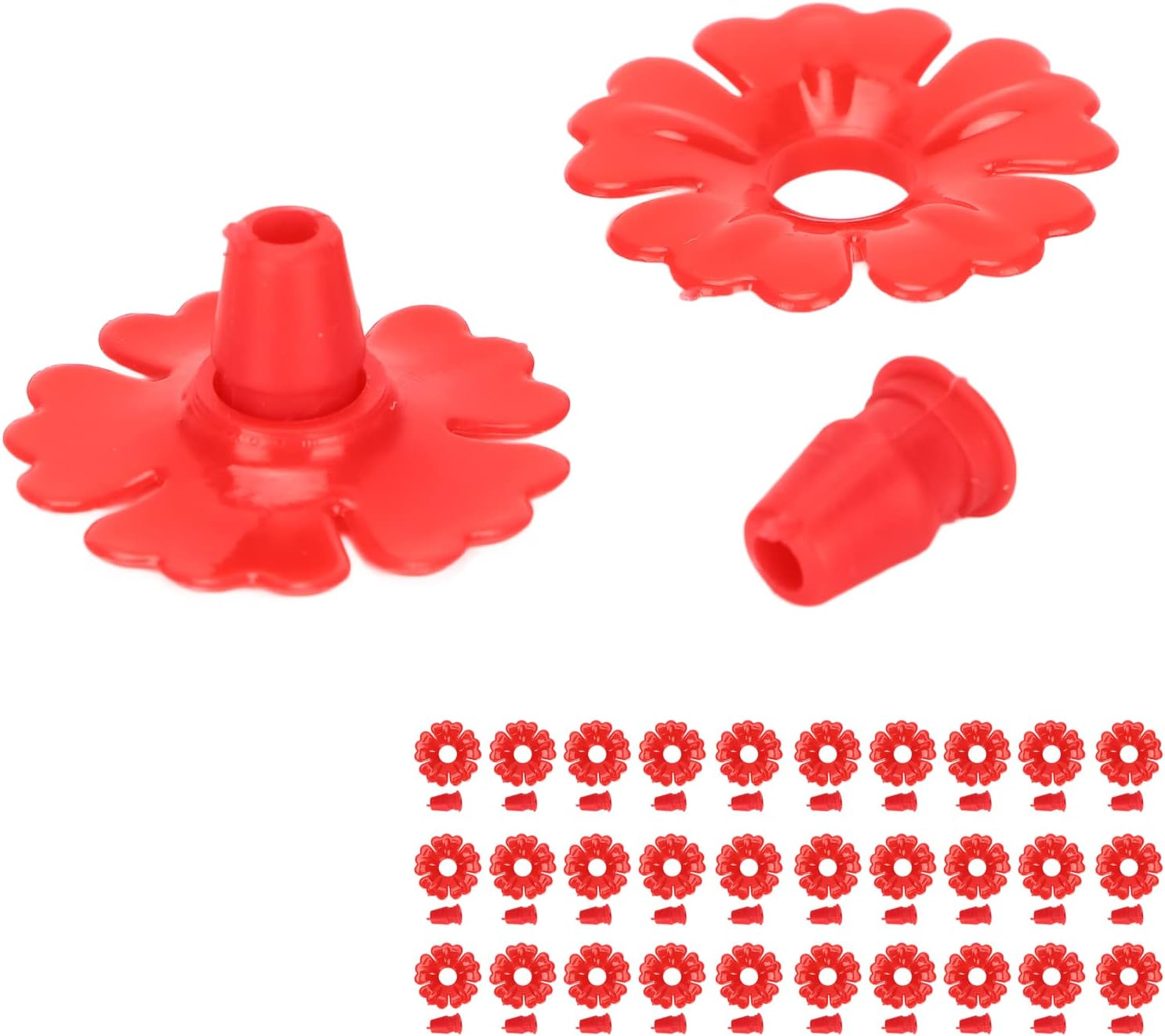 Eosnow 30 Set Hummingbird Feeder Flowers Hanging Bird Feeding Ports Replacement Parts Garden Supplies (Red) Best-1 Hummingbird Feeder Parts Replacement Parts Golf Cart Accessories image number 5