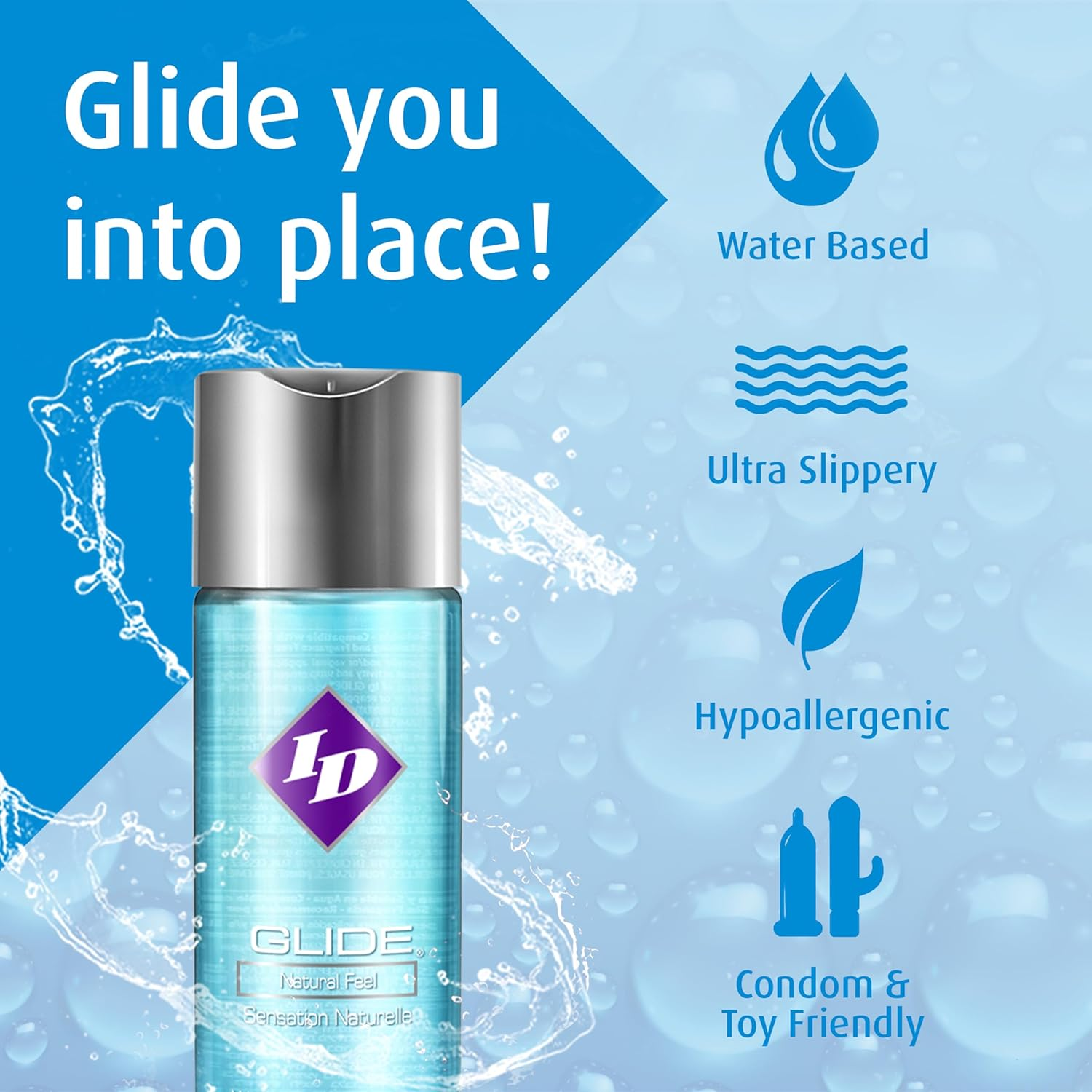 ID Glide 4.4 FL. OZ. Natural Feel Water-Based Personal Lubricant image number 4