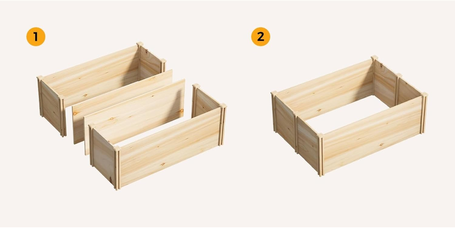 Livsip 2PCS Wooden Garden Bed Raised Garden Bed 240X45X45CM image number 5