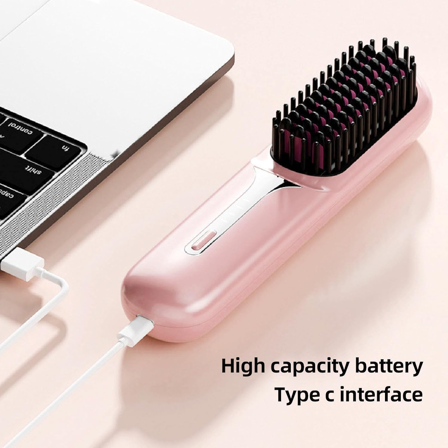 Cordless Hair Straightening Comb Heated Negative Ions Quick Heating Hair Straightener Brush Portable Design for Home and Travel image number 4