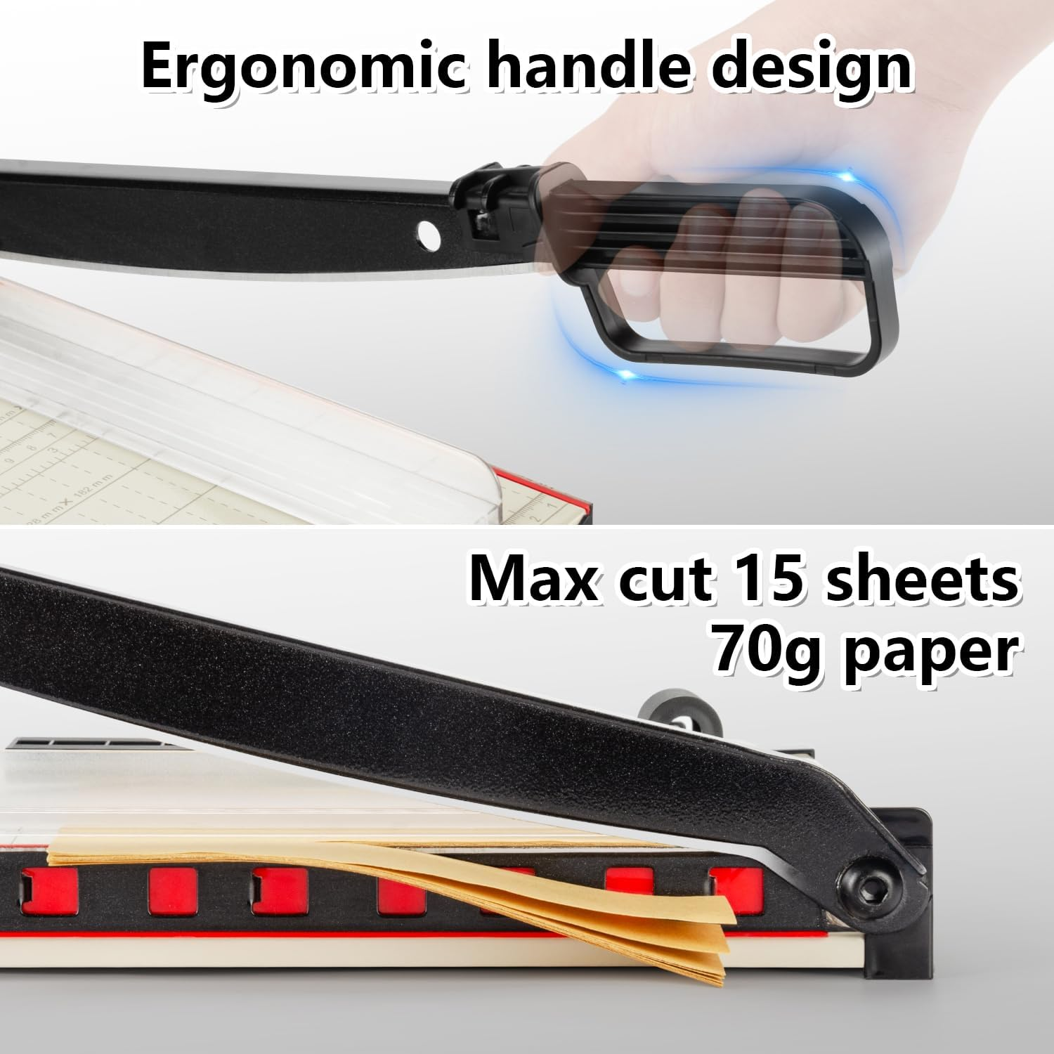 WORKLION Guillotine Paper Cutter A4 &ndash; Heavy Duty Paper Trimmer with Safety Guard,15 Sheets Capacity, Precision Guillotine Cutter for Cutting Paper, Card,Photos,Vinyl and More with Ease. image number 2