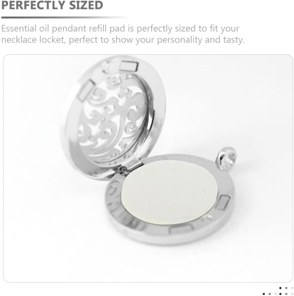 Ciieeo 100Pcs Cotton Sheet Bohemian Flower Decals Aroma Diffuser Auto Car Accessories Perfume Diffuser Pads Diffusers Difusor Diffuser for Car Child Essential Oil White Necklace image number 4