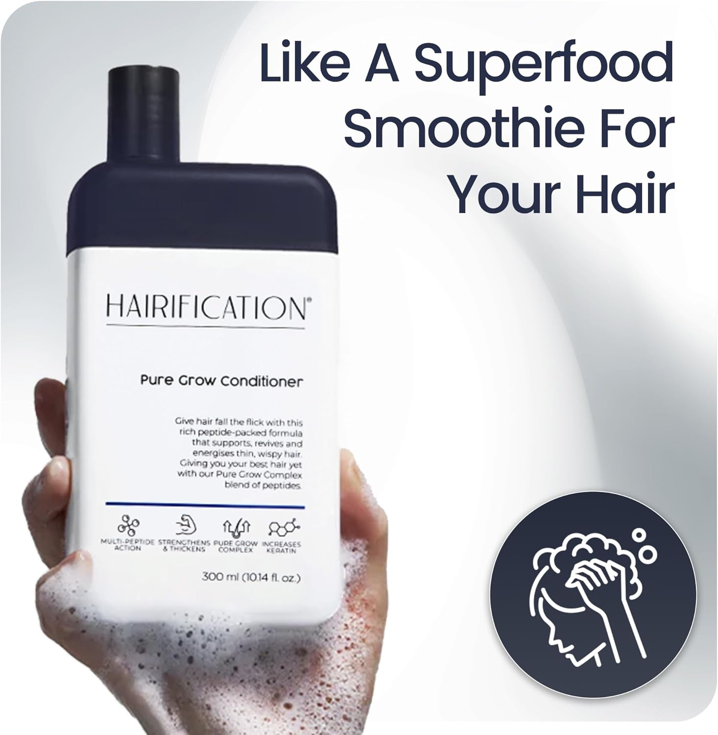 Hairification Pure Grow Conditioner for Thinning or Fine Hair, Supports Healthier-Looking, Stronger-Feeling Hair, 300Ml image number 2