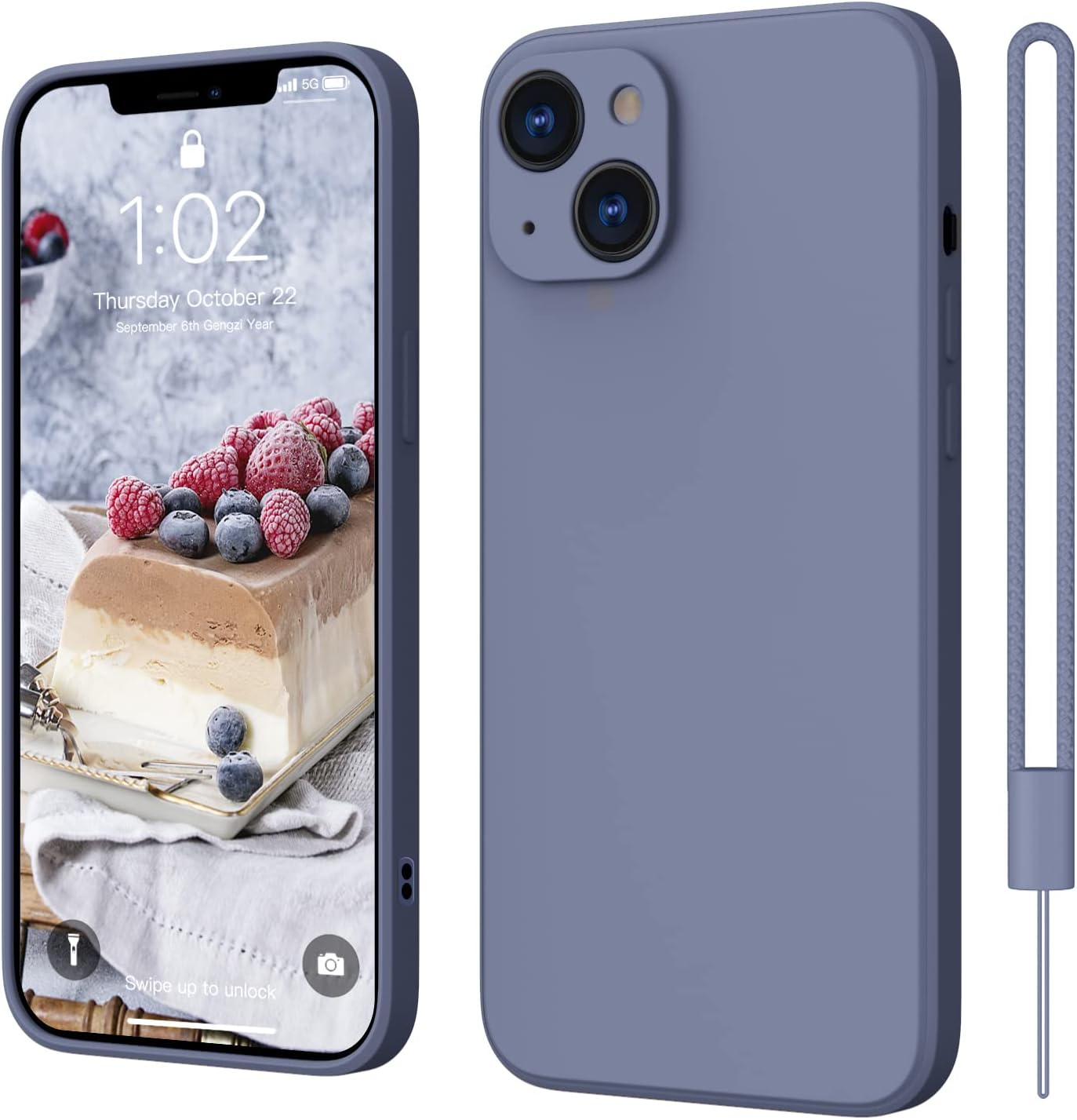 Elestbela Iphone 13 Case, Slim Silicone Case with Microfibre, Scratch-Resistant All-Round Protective Case for Iphone 13 6.1 Inch Matte Black