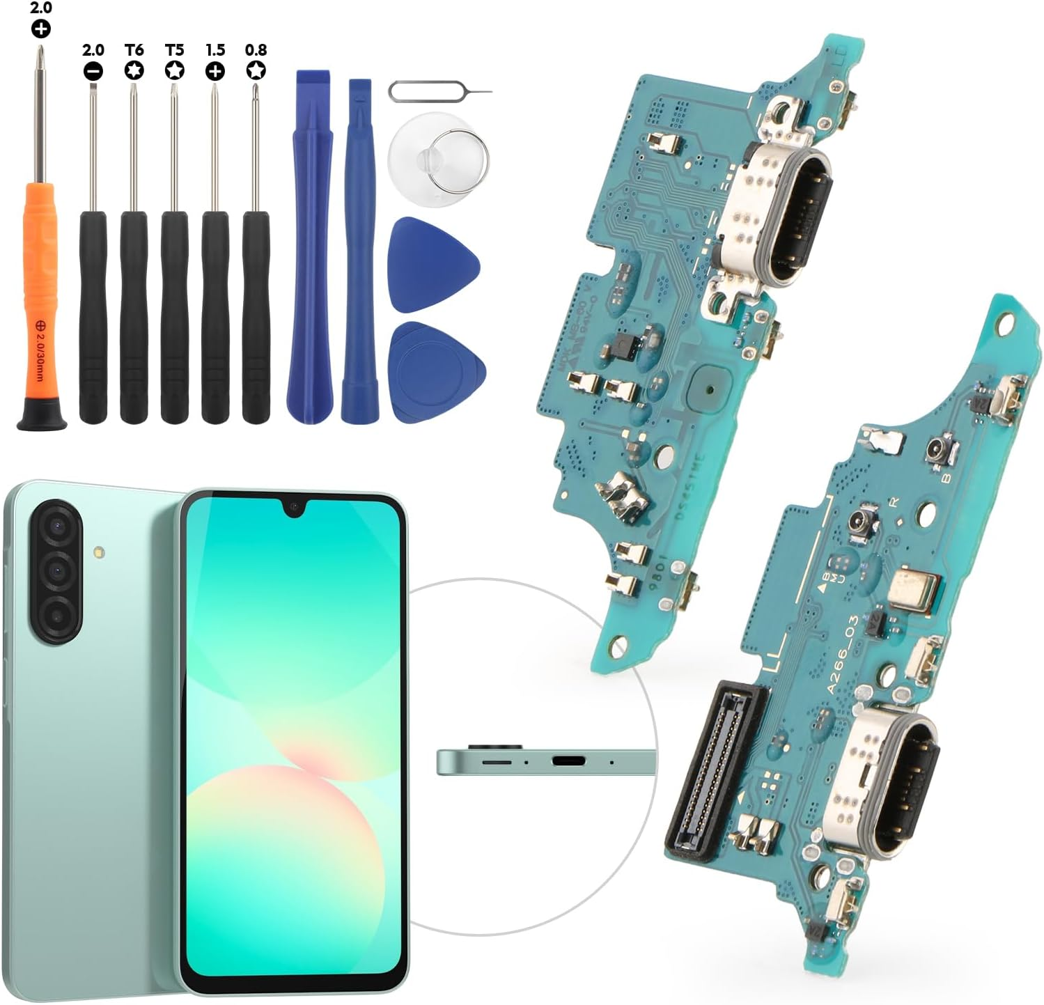 Rongzy Charging Port Compatible with Samsung Galaxy A26 5G A266E A266B A266U Replacement of Charging Port USB Dock Connector for Samsung Galaxy A26 5G Flex Cable Charging Port Charging Port image number 3