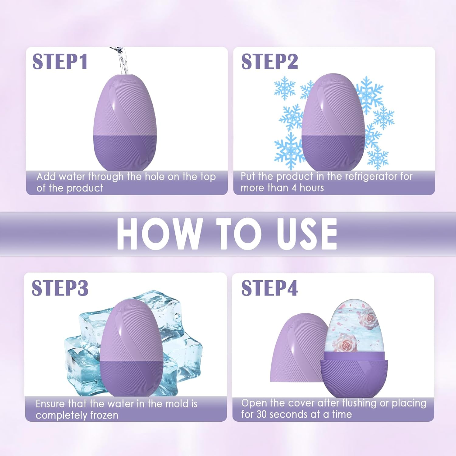 Jotia 1 Pack Ice Cube Roller Massager for Face, Silicone Ice Face Roller Ice Mold for Face and Eyes, Brighten Skin Enhancing Natural Glow (Purple) image number 5