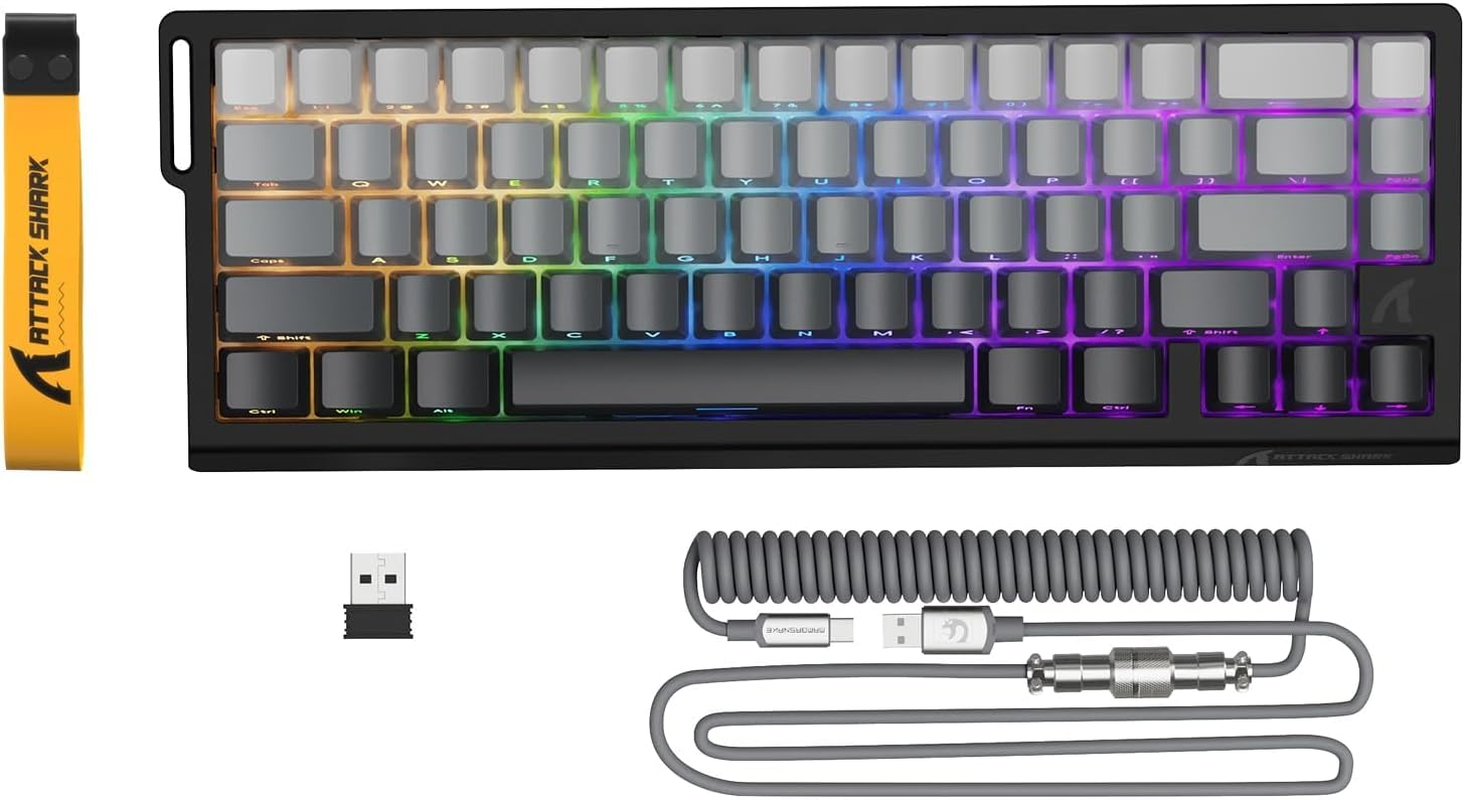 MAMBASNAKE X68 PRO HE Magnetic Gaming Keyboard, 60% Wireless Mechanical Keyboard with Tri-Mode Connection, Rapid Trigger Hall Effect Switches, 8Khz Polling, Low Latency for FPS MOBA Rts-Moonlit Night