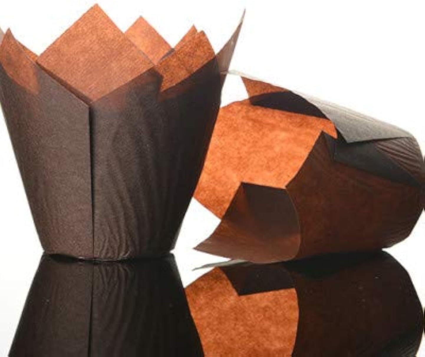 50 Bakery Direct Chocolate Brown Tulip Muffin Wraps Cases FREEPOST image number 3