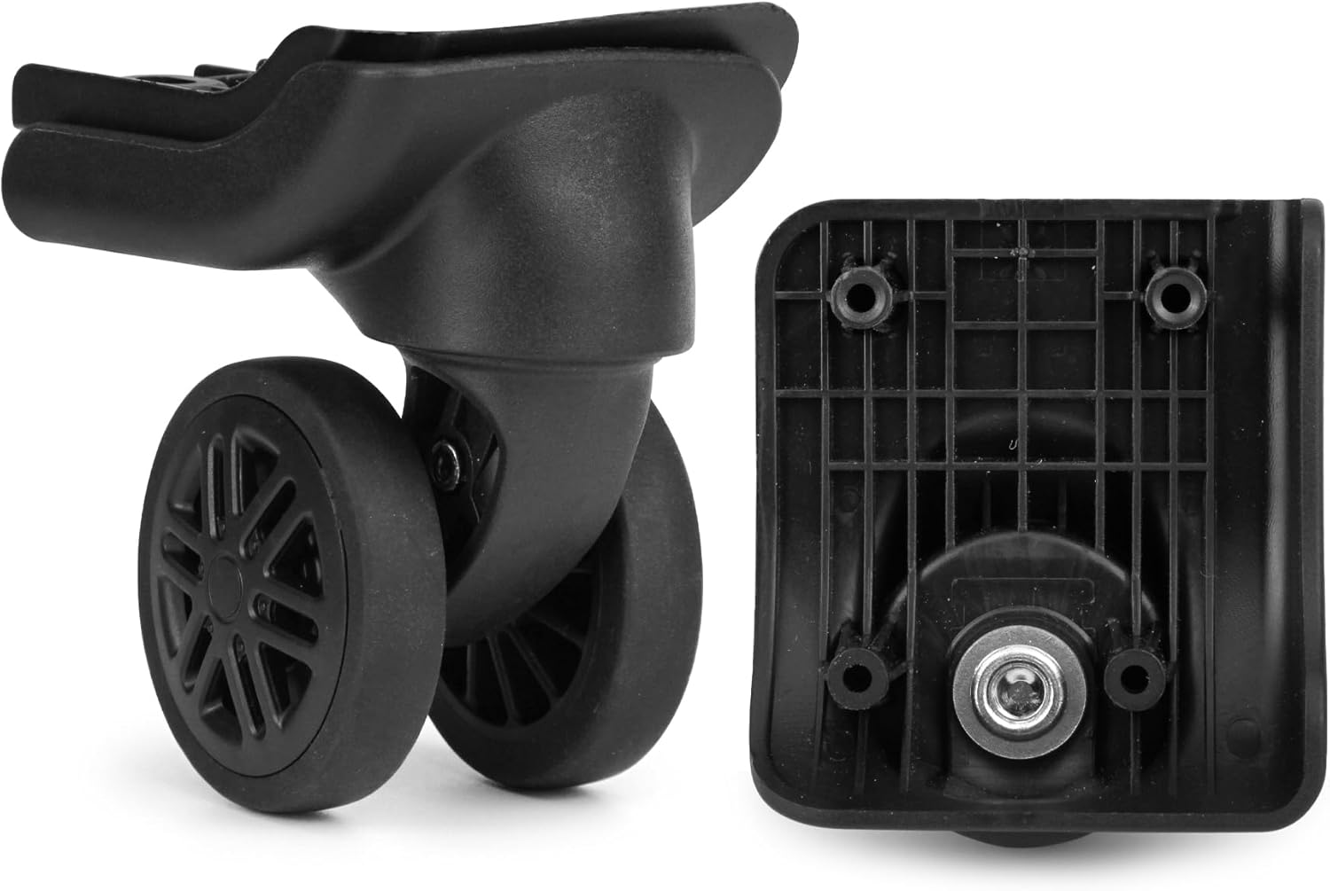 Ech.Apr 1 Pair Luggage Wheels Replacement,Mute Suitcase Wheel Repair Set, Black Luggage Suitcase Caster Wheel Replacement Parts, Double-Row Wheels