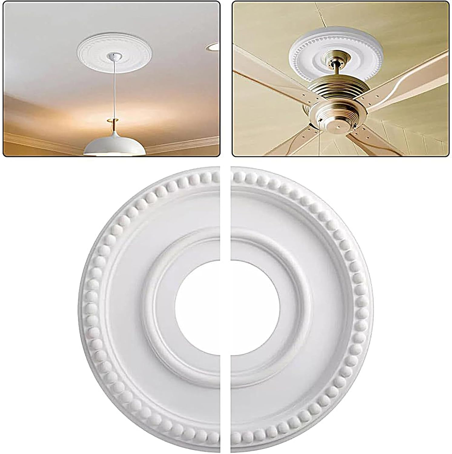 Qfdiwr Ceiling Hole Cover, Ceiling Fan Cover, round Panel PU Inner Diameter 10 Cm Outdoor 31.5 Cm for Basements, Technical Facilities, Schools image number 4