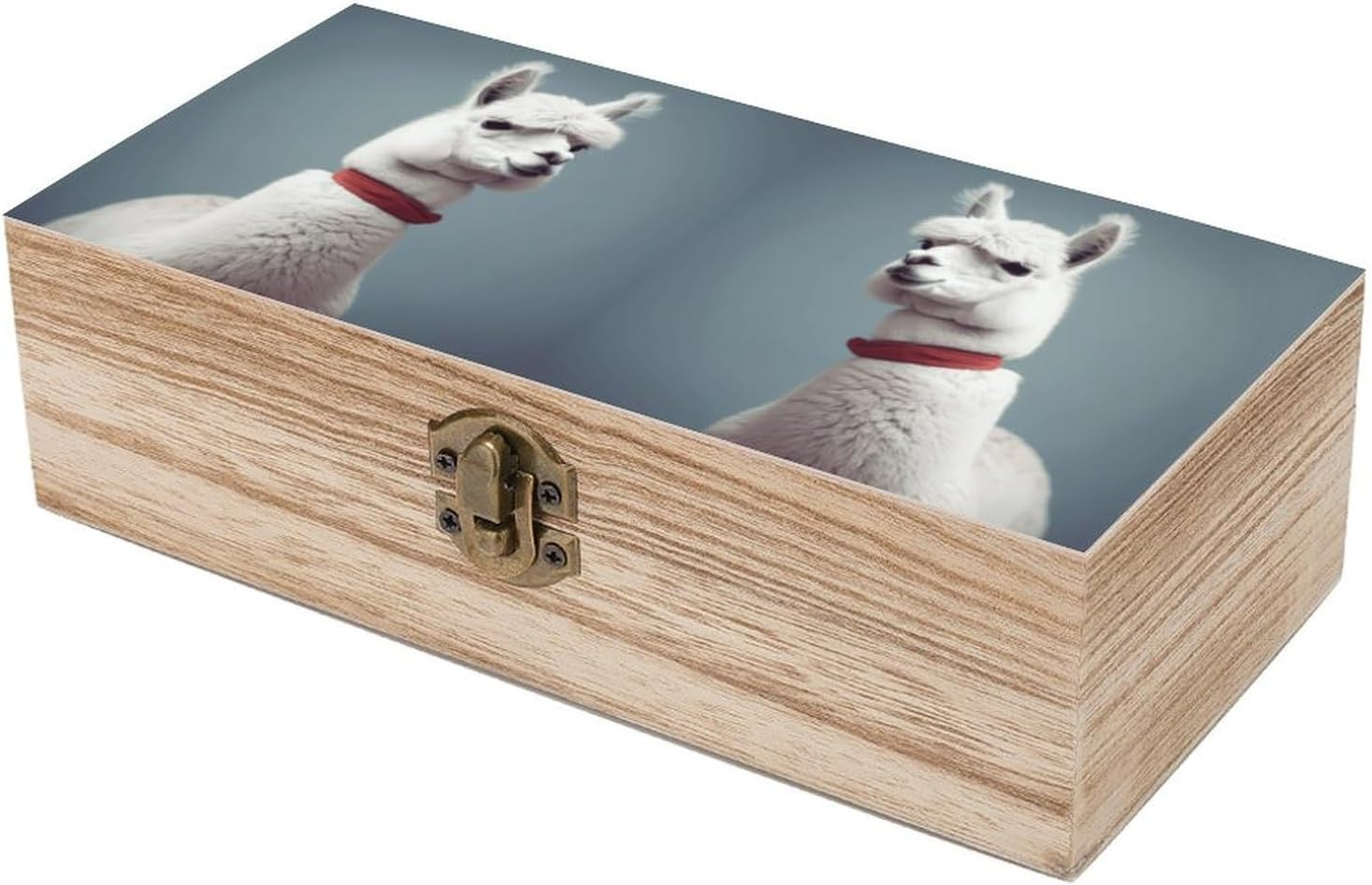 Alpaca Wooden Box Wood Wedding Keepsake Boxes with Lids Small Decorative Boxes Lightweight Wooden Memory Storage Box for Crafts Keepsakes Jewelry Photo Letter Storage image number 4