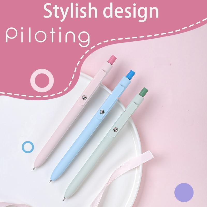 KAPASKI Gel Pens, 5 Pcs 0.5Mm Black Ink Pens Fine Point Smooth Writing Pens with Silicone Grip, High-End Series Metal Clip Retractable Pens for Journaling Note Taking image number 5