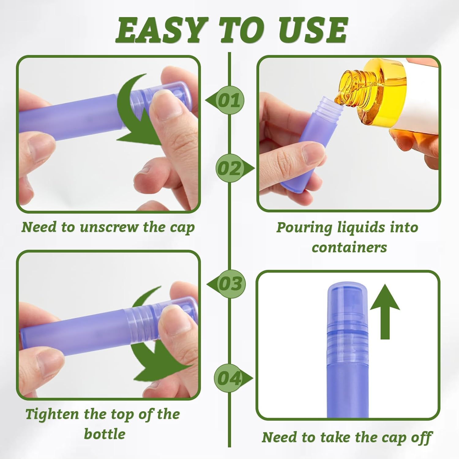 20 Pcs Refillable Perfume Bottles, 10Ml/5Ml Plastic Frosted Spray Bottle with 20 Pcs Droppers, Fine Mist Travel Spray Bottles for Essential Oils, Travel, Perfume (Colorful) image number 3