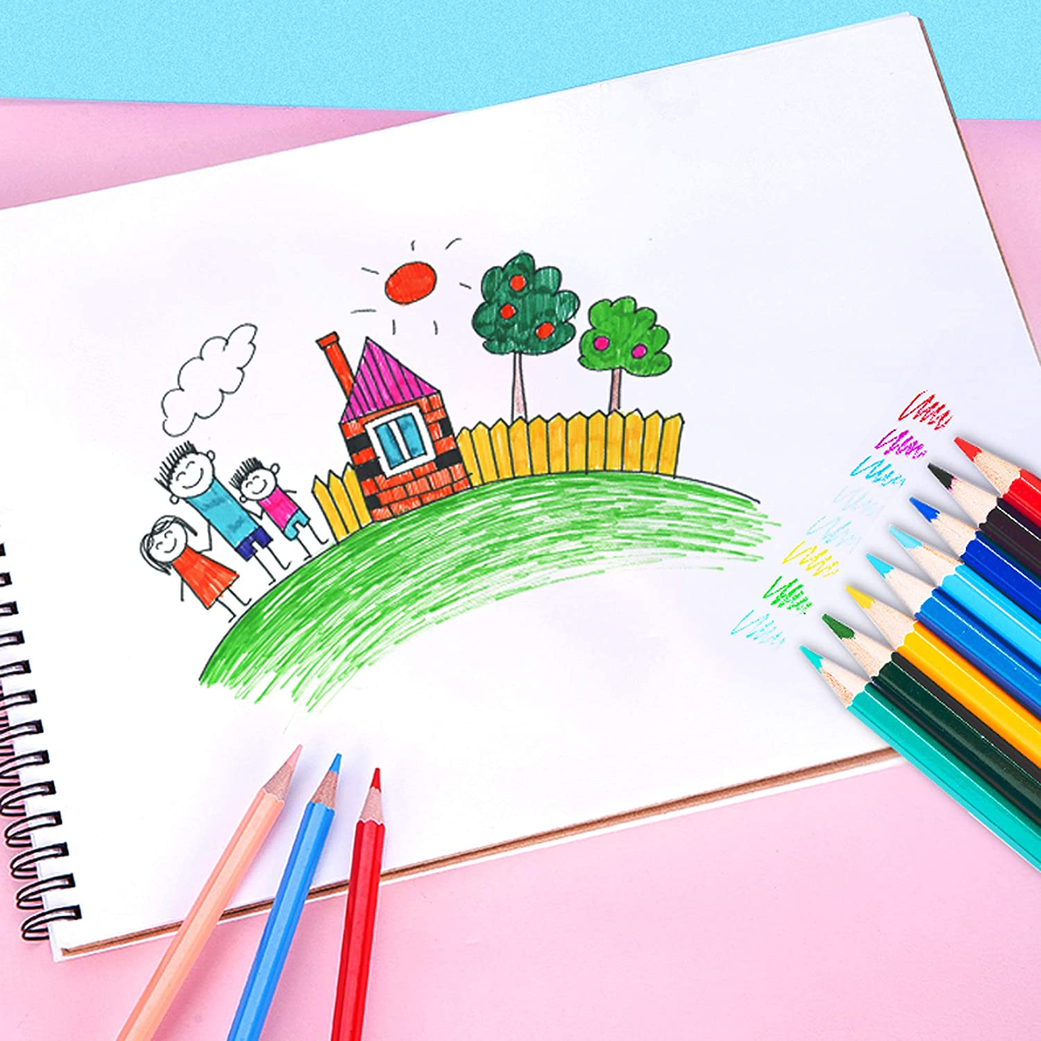 Deli Colored Pencils for Coloring Drawing Sketching, Set of 48 Colors image number 5