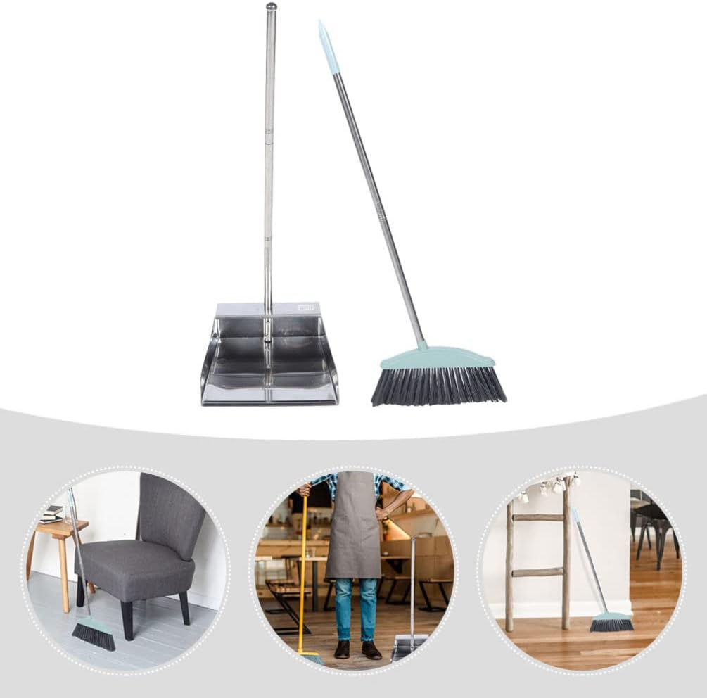Healvian 1 Set Standing Broom with Long Handle and Dustpan Set, Dustpan Broom Portable Cleaning Tools for the Home Office image number 4