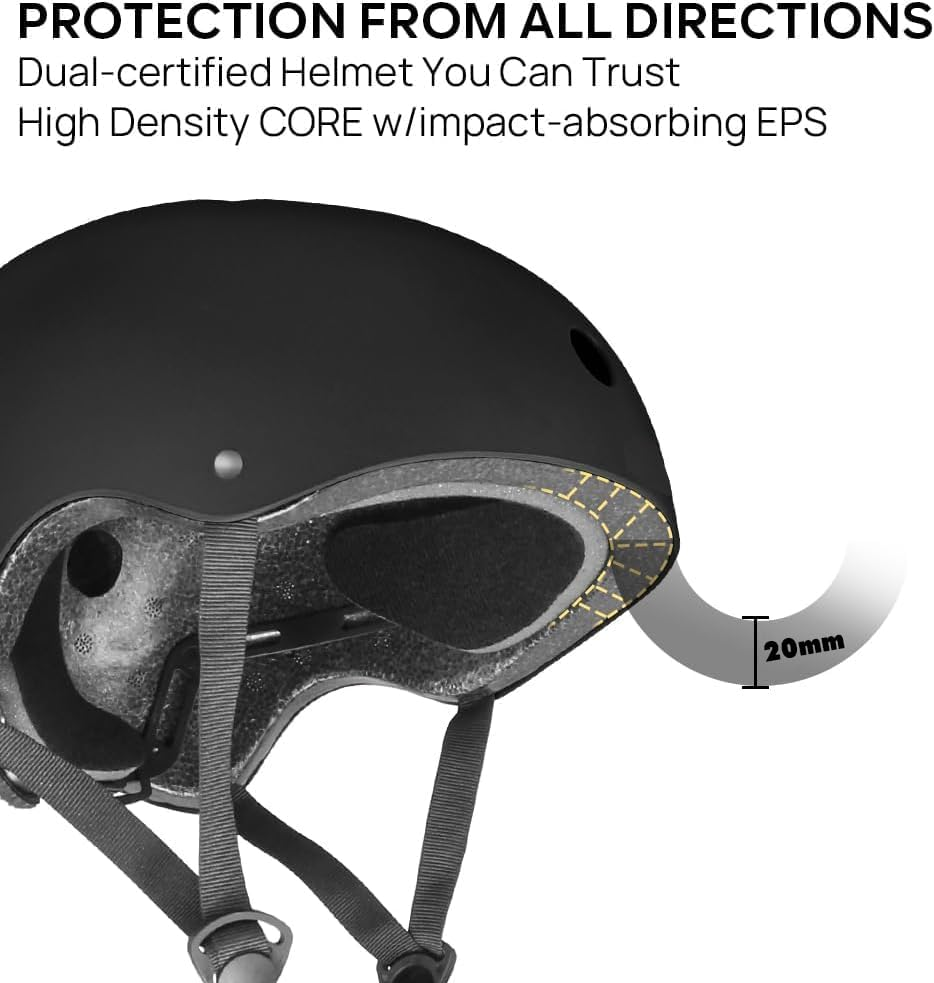 KIRLI Skateboard Helmet - Lightweight, Adjustable & Ventilated Helmet for Scooter, Roller Skate, Inline Skate image number 4