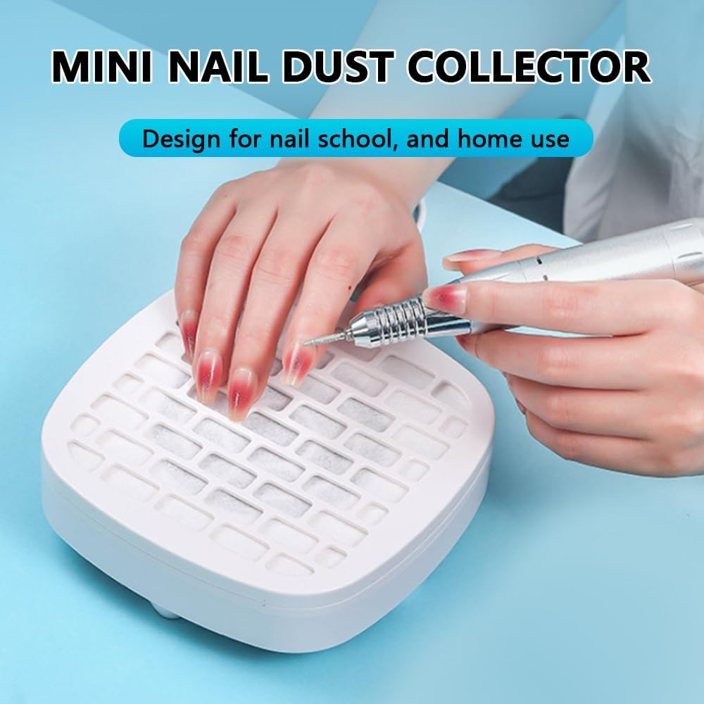 Nail Dust Collector with 30PCS Filter Pads and Nail Dust Brush, Vacuum Fan Dust Collector for Beginner Mini Dust Suction Machine Manicure Pedicure Tool for Acrylic Nail Polishing for Home Use image number 5