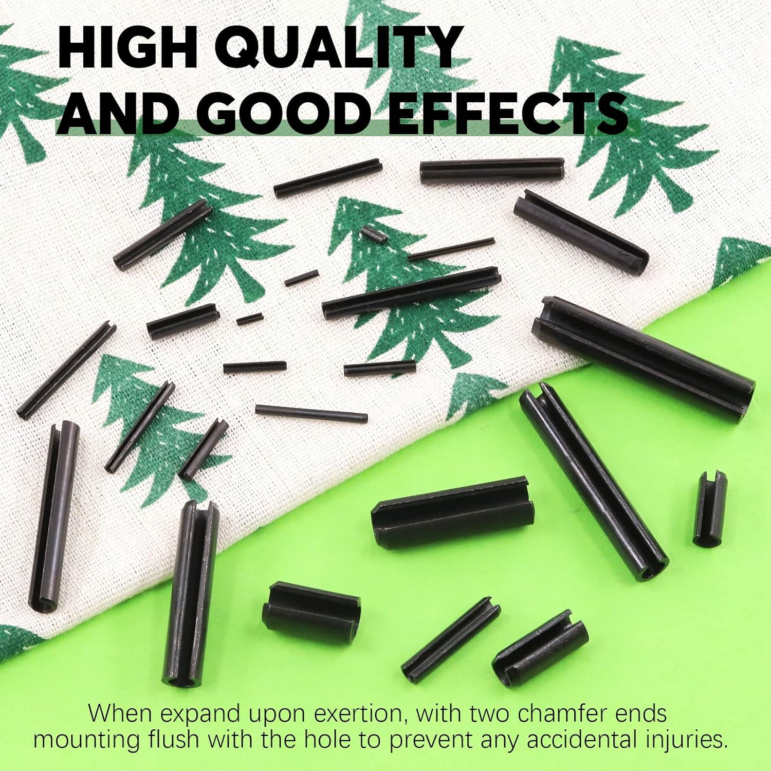 Keadic 405Pcs 27 Sizes Black Slotted Roll Pin Assortment Set, M1.5 M2 M2.5 M3 M4 M5 M6 M8 M10 Metric Split Spring Dowel Tension Roll Pins with Storage Case for Auto Repair Home Improvement image number 5