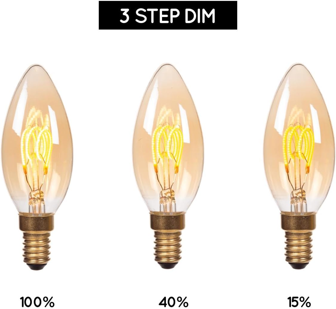 LUCIDE C35 - Filament Lamp - Diameter 3.5 Cm - LED 3 Stepdim (Memory) - E14-1X3W 2200K - Amber image number 4