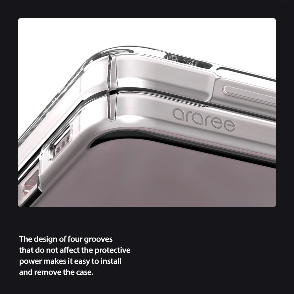 ARAREE Nukin 360 Samsung Galaxy Z Flip 5 Case with Hinge Protection, Lightweight Full Body Protective Hard PC Cover Designed for Samsung Galaxy Z Flip 5 5G - Clear, (Flip4Nk360) - Clear image number 5