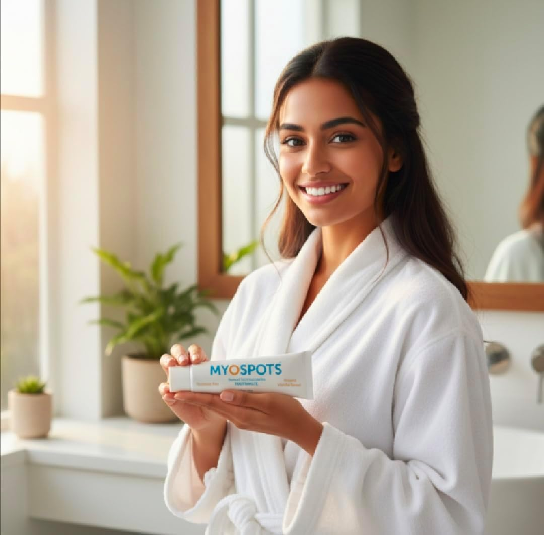 MYOSPOTS Hydroxyapatite Toothpaste - Whitening & Sensitive Care, Reinvented Oral Health with HYDROXYAPATITE, Vanilla Flavour, Fluoride & Sodium Lauryl Sulfate Free (1) image number 1