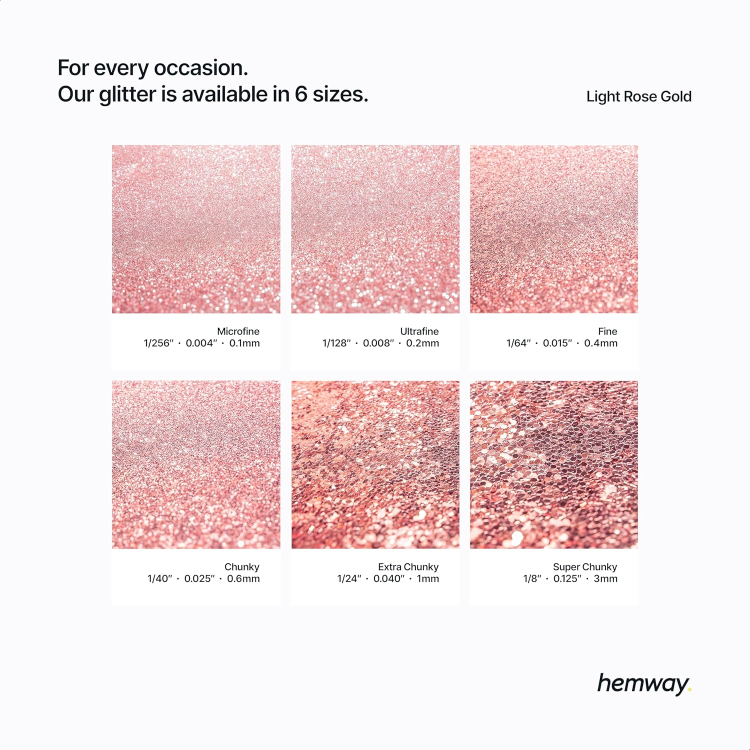 Hemway Craft Glitter Multi Purpose Flakes for Arts Crafts Tumblers Resin Epoxy Nails Wax Scrapbook Glass Schools Decorations - Light Rose Gold - Microfine (1/256" 0.004" 0.1Mm) 100G / 3.5Oz image number 1