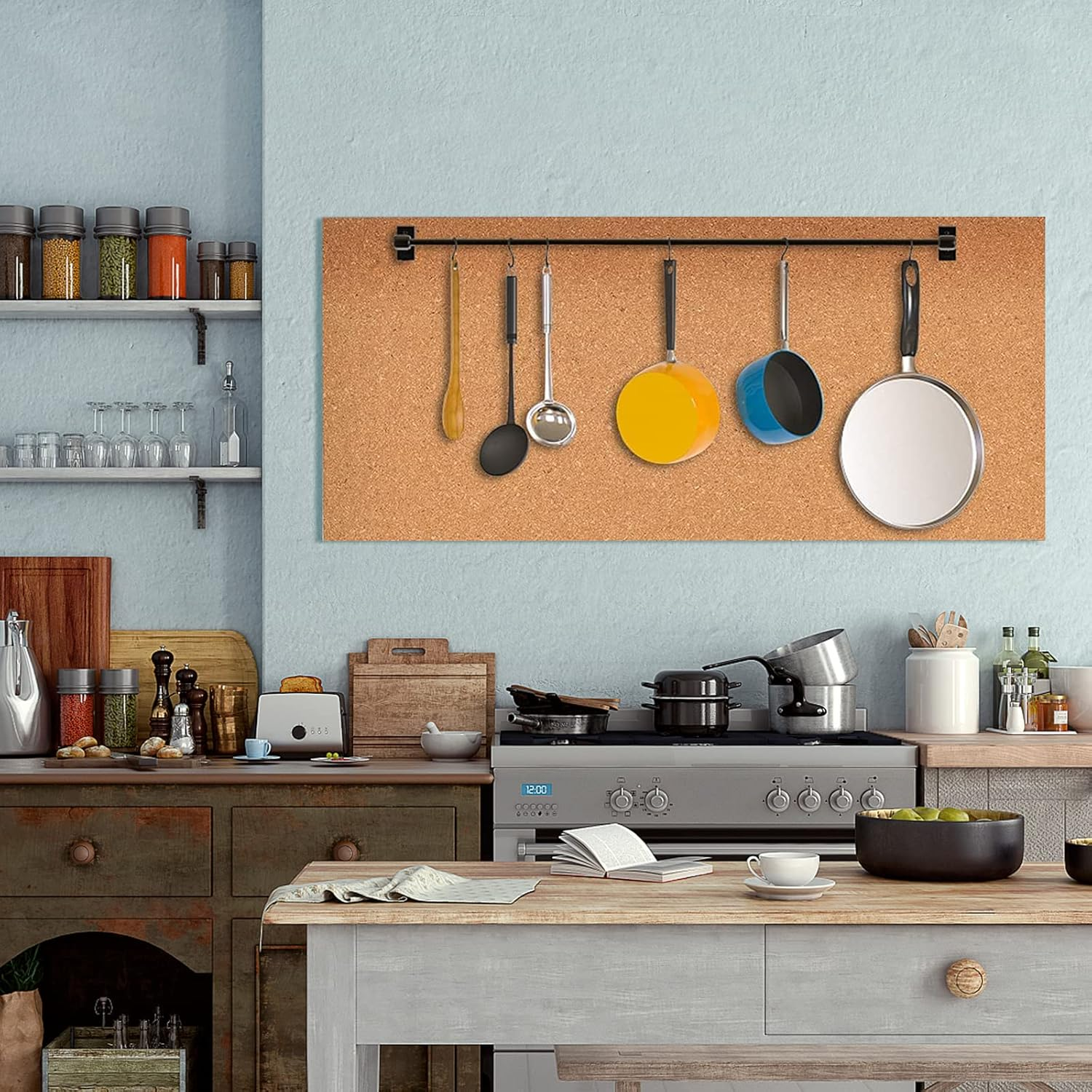 YCCYYCCY Cork Board Roll, 1/8" (3Mm) Thick Cork Boards for Walls, 16"X47"(40X120Cm) Cork Board Roll for Office, Home, School(Not Self-Adhesive) image number 3