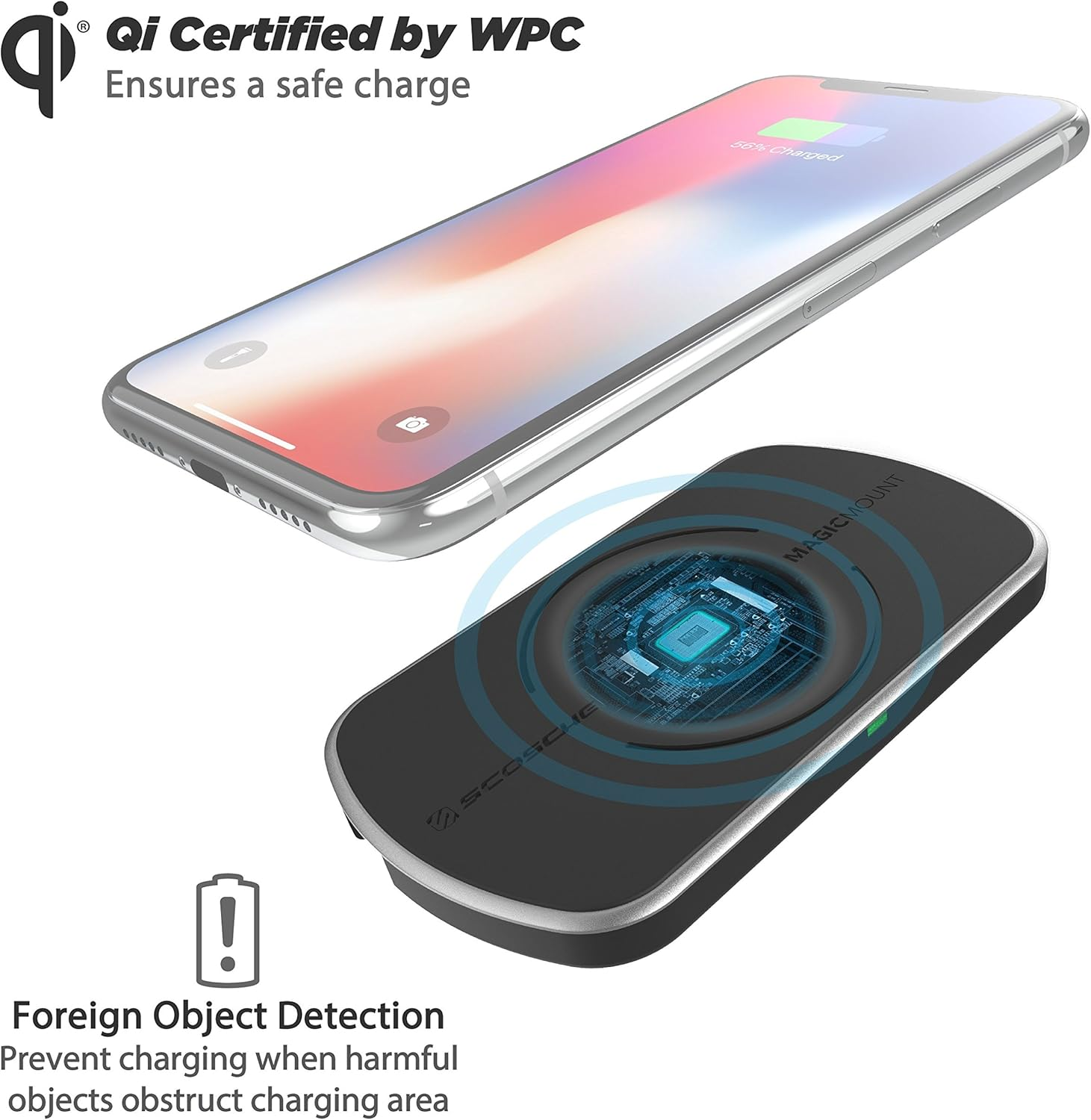 Scosche 5-10W Wireless Charging Magnetic Mat Mount image number 5