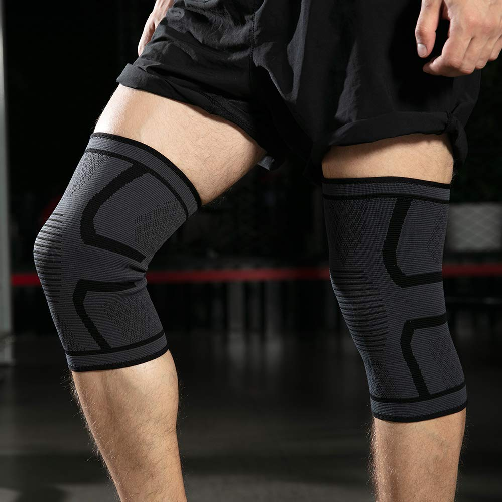 Elastic Knee Support Compression Brace Sleeve for Sports Joint Pain Arthritis (XL (48Cm-55Cm)) image number 4