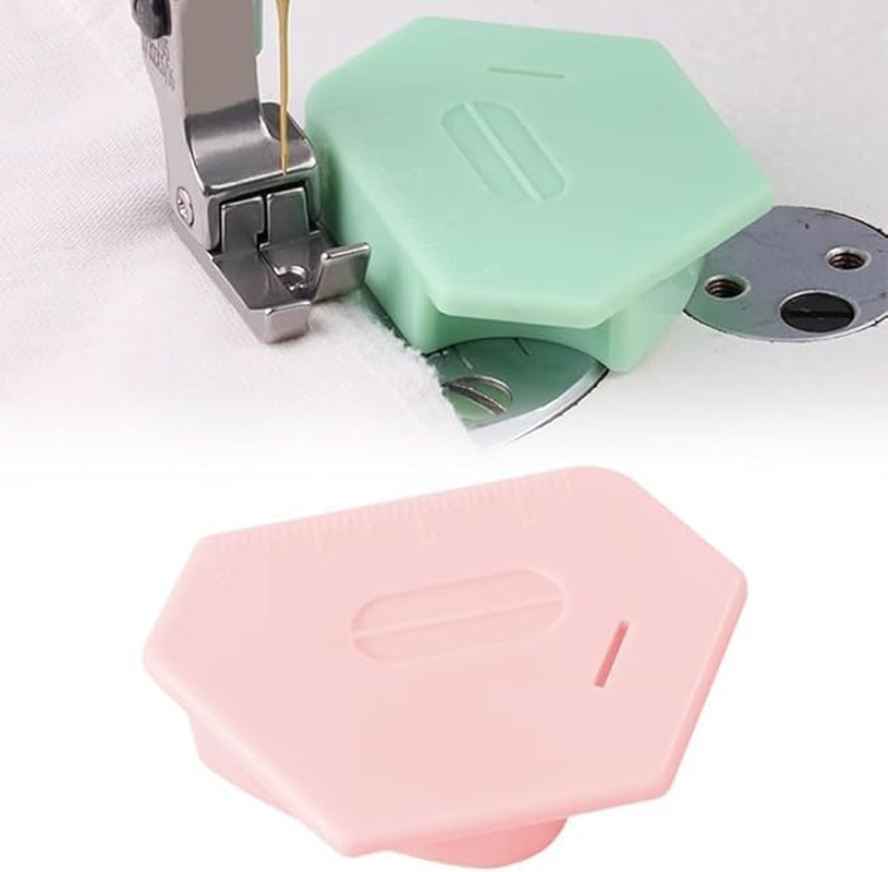 Leanockesa Magnetic Seam Guide for Sewing Machine,Multi-Purpose Tool Polygonal Strong Magnetic Gauge Seam Guide Hemmer Guide with Scale,Sewing Sewing Supplies Accessories(Pink Orange Green*1) - Pink image number 5