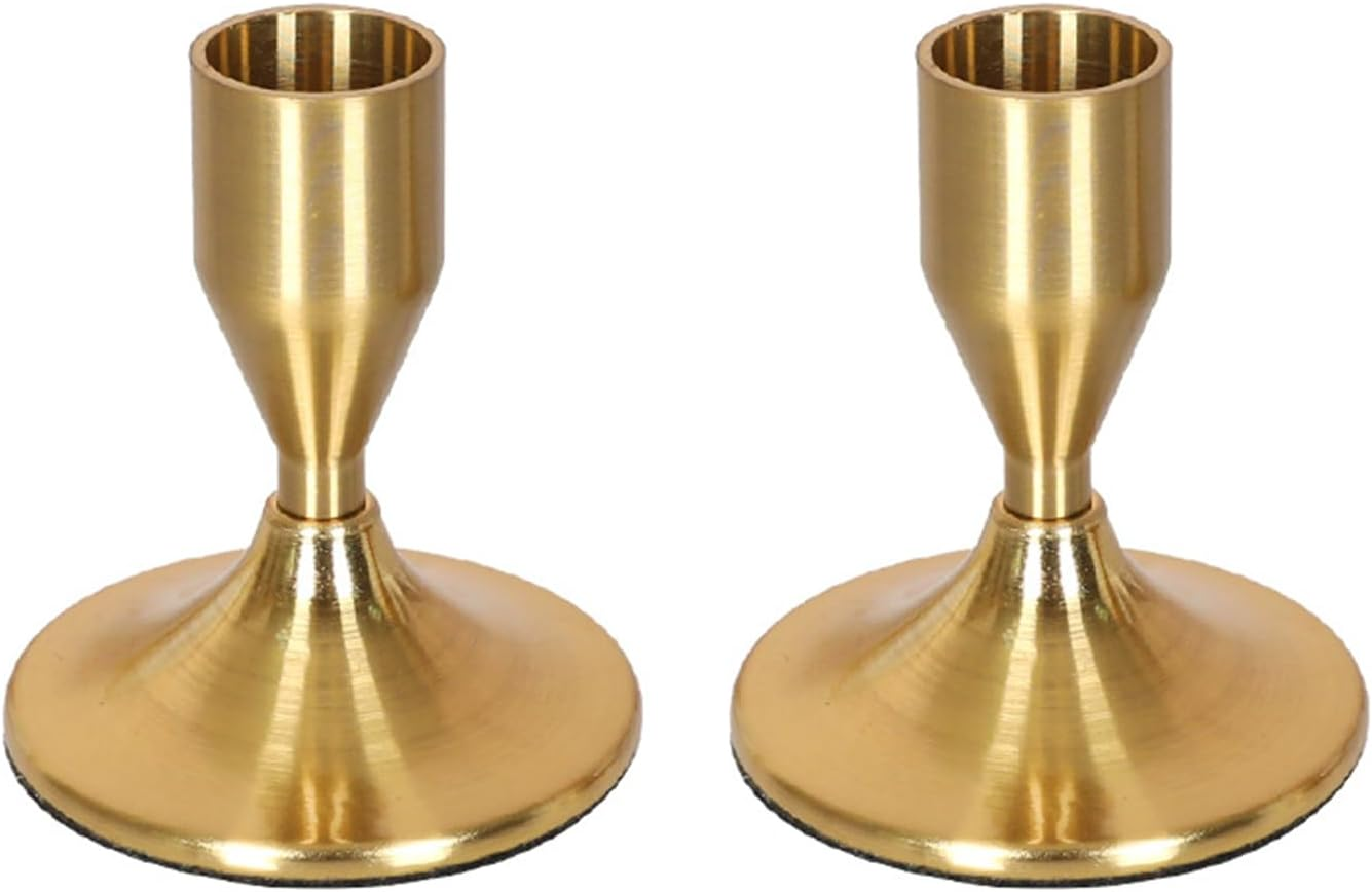 Candlestick Holder Metal, 2Pcs Gold Candle Stick Holder for Table Centerpiece, Wedding Reception, Festive Christmas Mantel Decoration or Home Decor image number 2